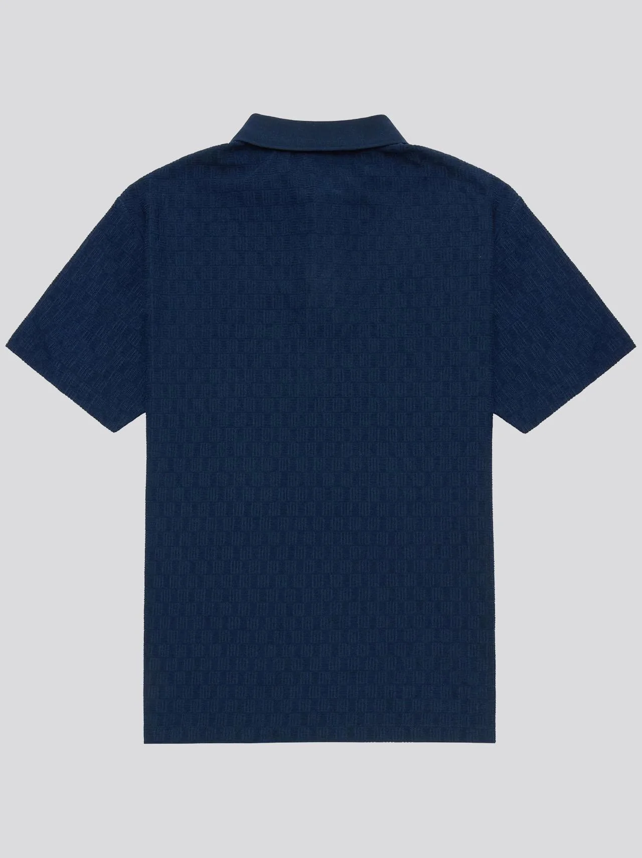 Kooka Jacquard Terry Polo Navy - Image 2