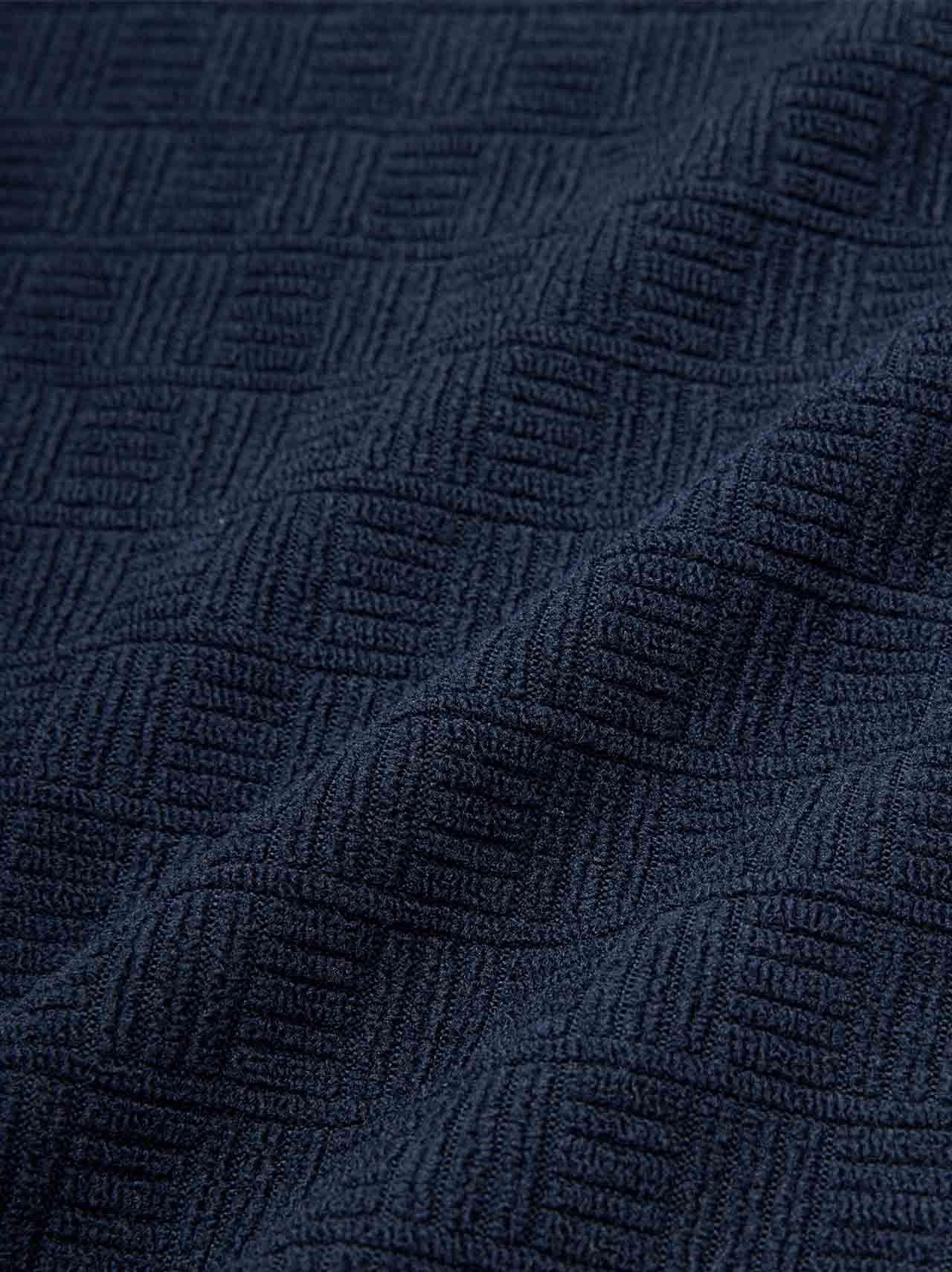 Kooka Jacquard Terry Polo Navy - Image 4