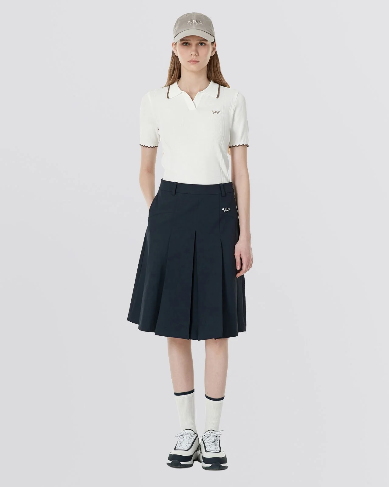 Leana Midi Pleated Skirt Marine - Image 3