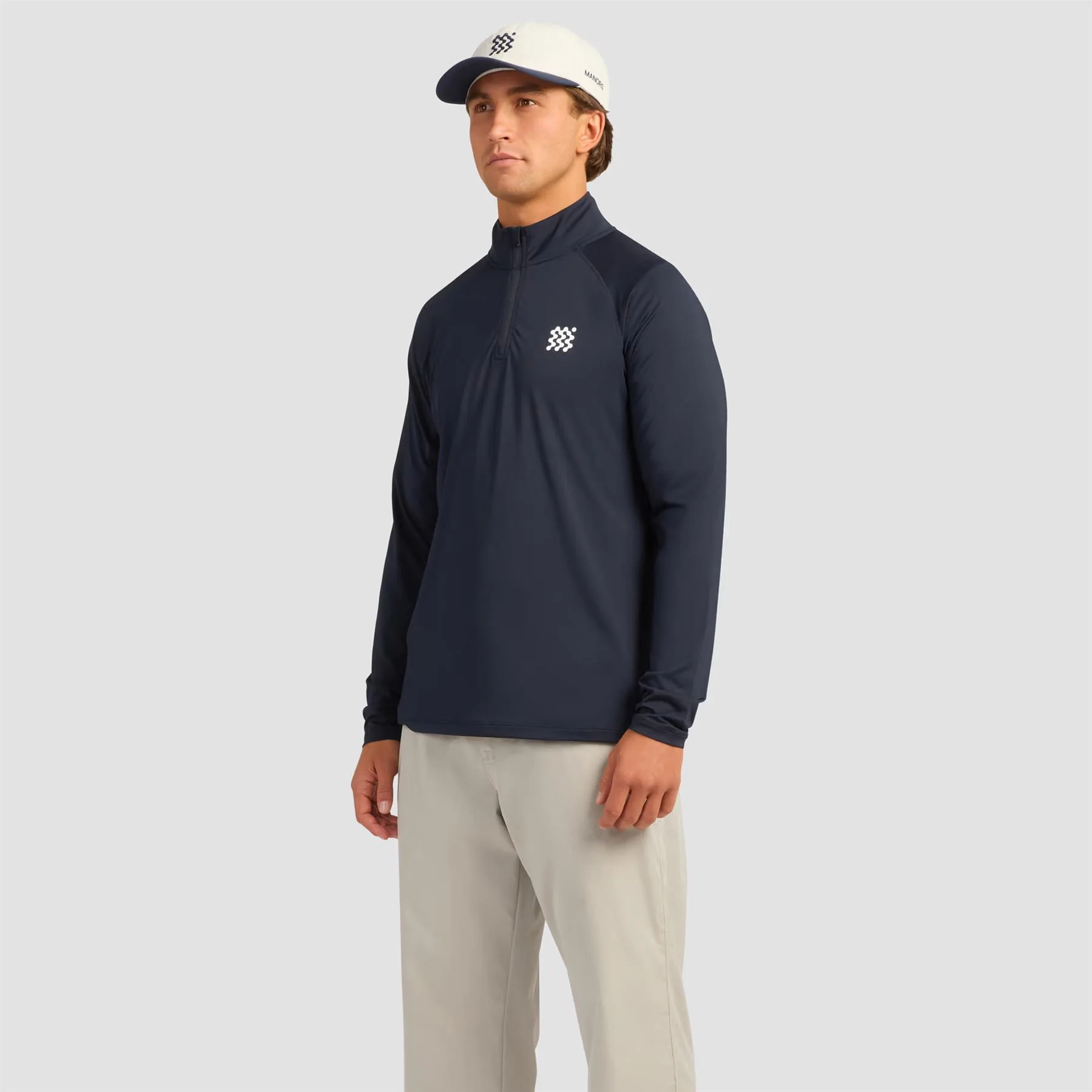 Lightweight Quarter Zip Midlayer Navy - Image 3