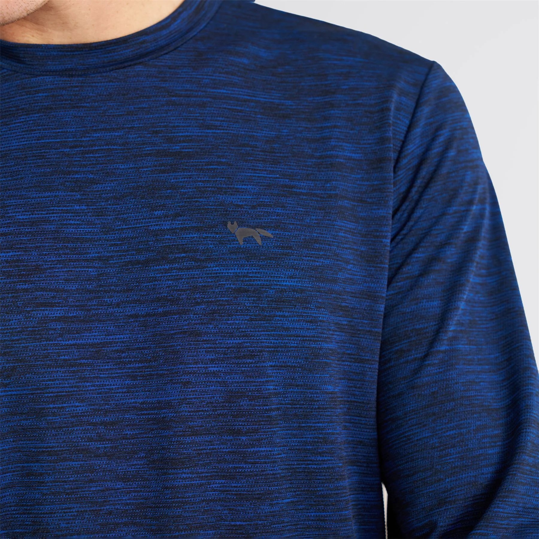 Long Sleeve Mesh Textured T-Shirt Navy - Image 4