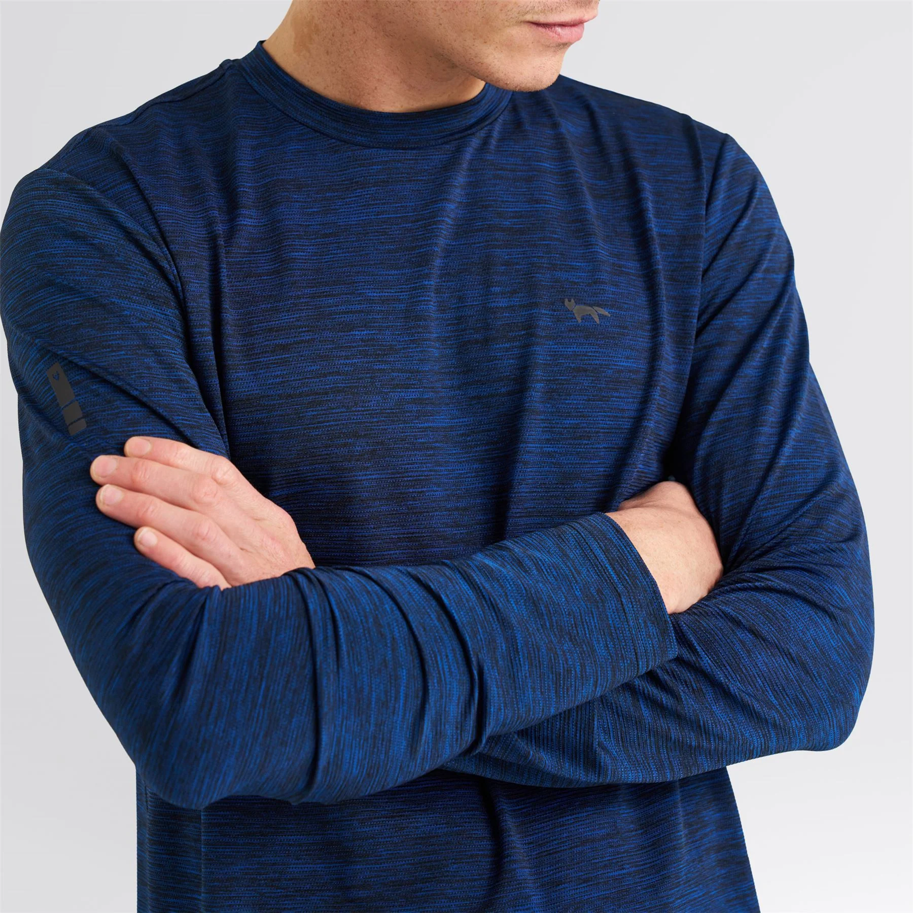 Long Sleeve Mesh Textured T-Shirt Navy - Image 5