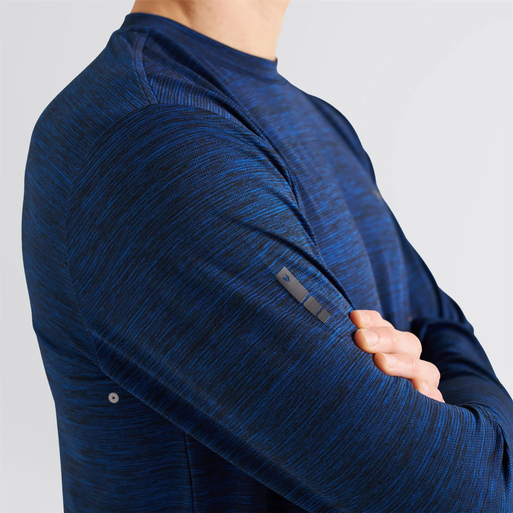 Long Sleeve Mesh Textured T-Shirt Navy - Image 6