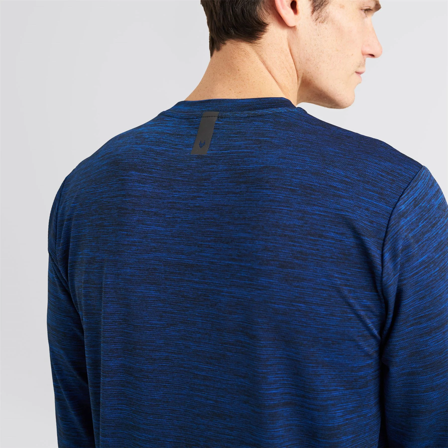 Long Sleeve Mesh Textured T-Shirt Navy - Image 7