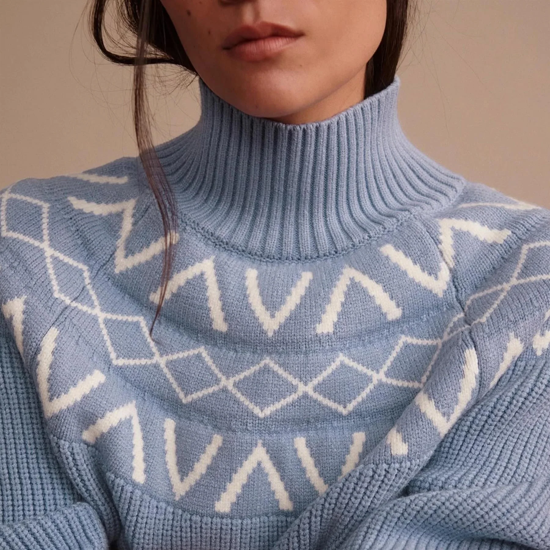 Marcie Fairisle Yoke Knit Sweater Glacier Blue - Image 4