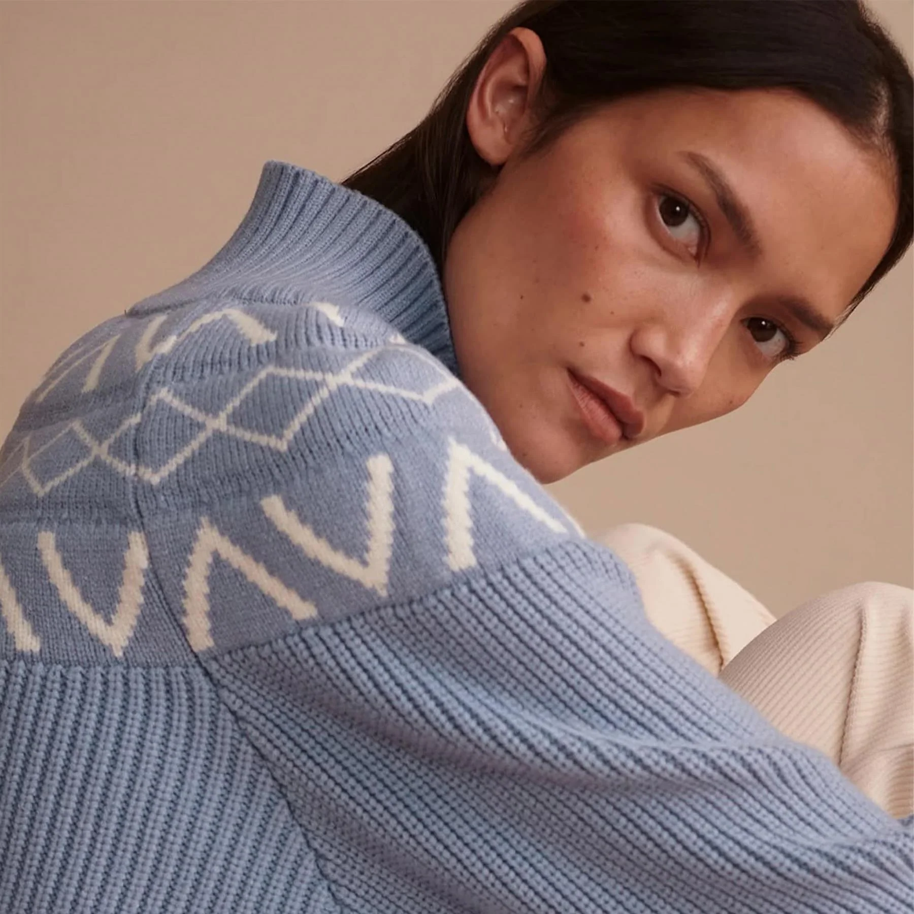 Marcie Fairisle Yoke Knit Sweater Glacier Blue - Image 6