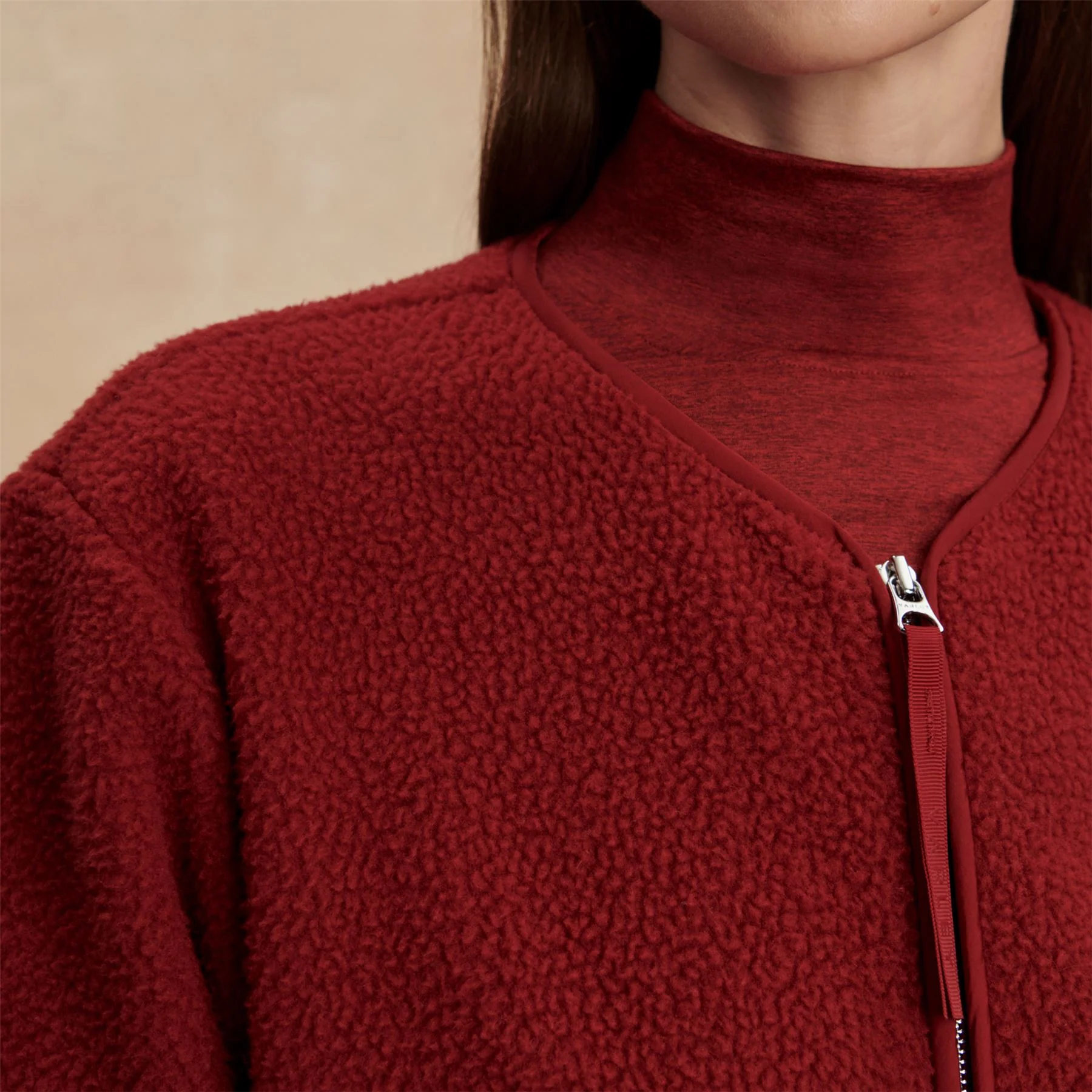 Marina Collarless Fleece Red Dahlia - Image 5
