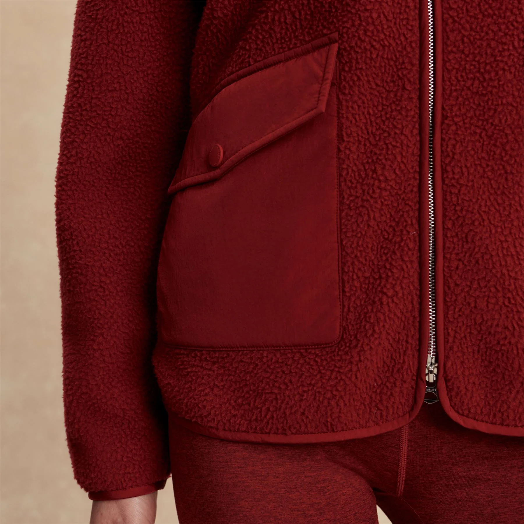 Marina Collarless Fleece Red Dahlia - Image 6