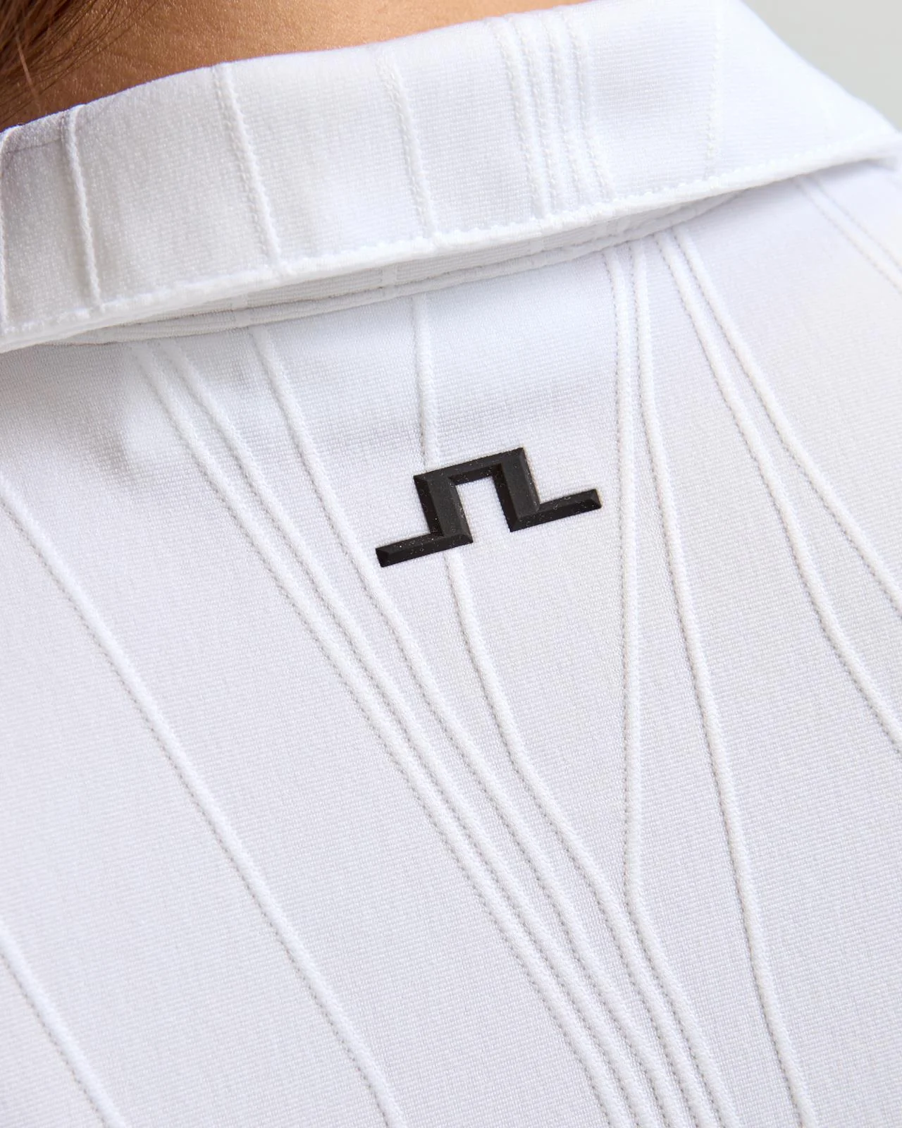 Marlie Jacquard V-Neck Polo White - Image 6