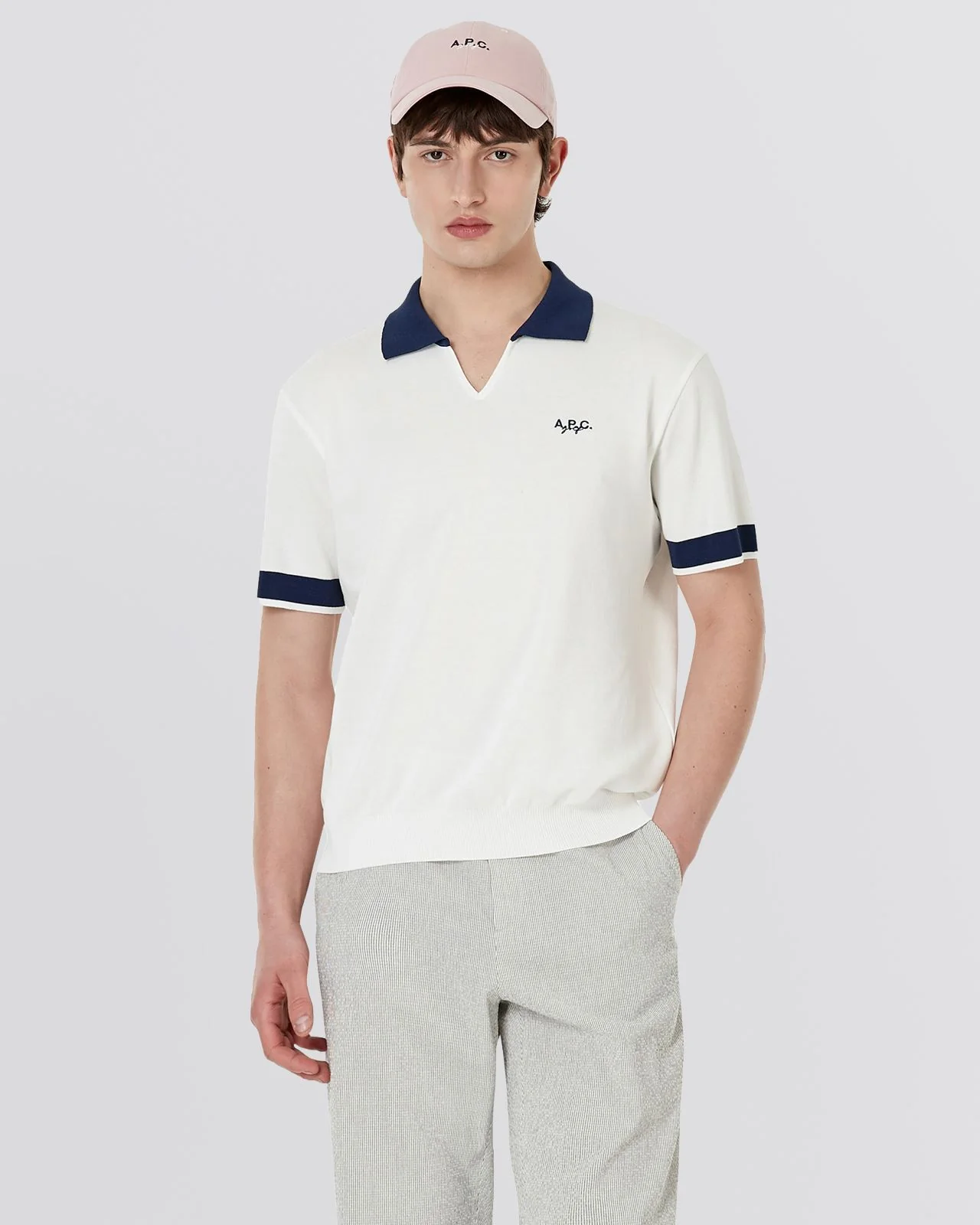 Maryse Knit Sweater Polo Shirt White