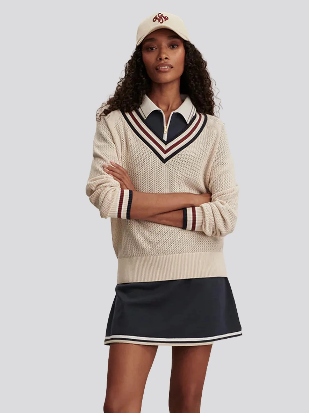 Maurice V-Neck Sweater Oat Milk - Image 2