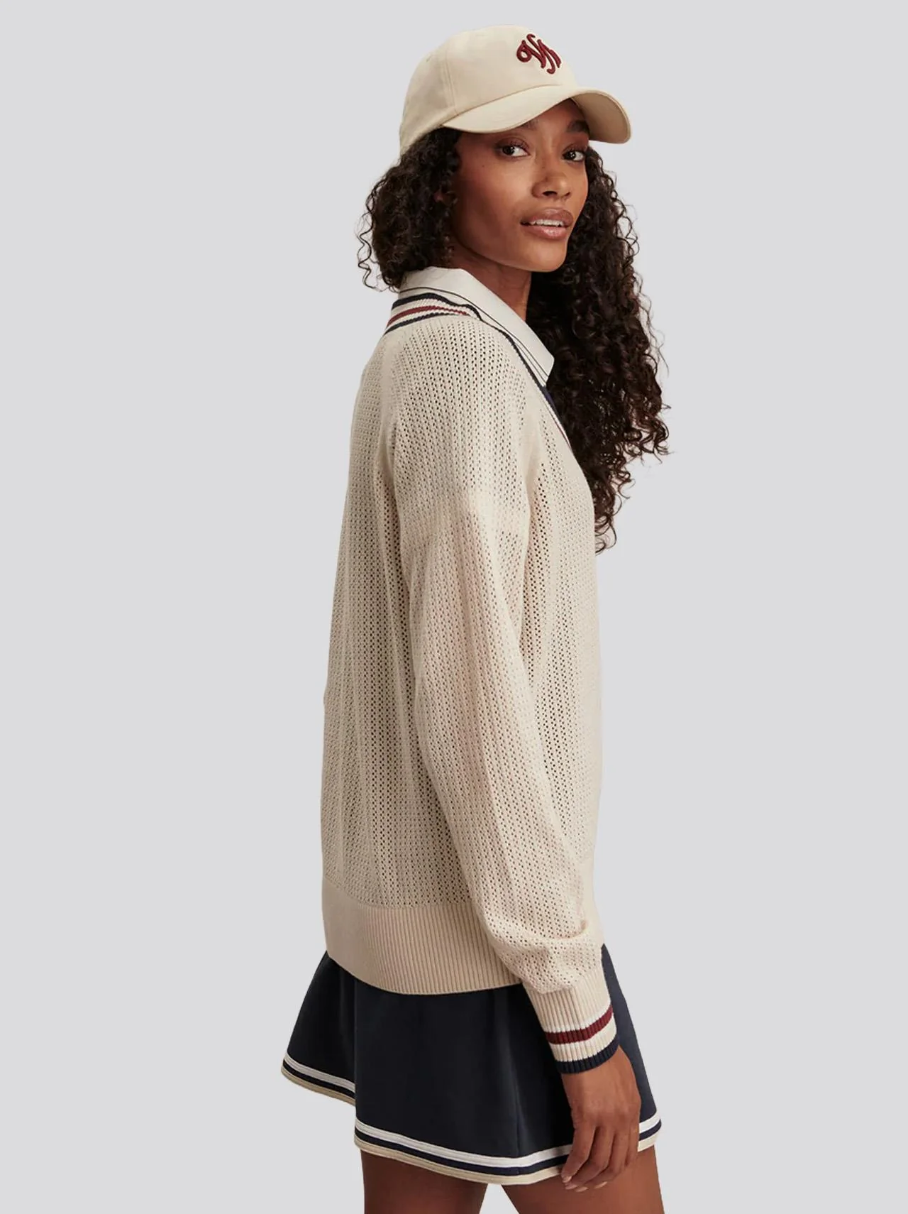 Maurice V-Neck Sweater Oat Milk - Image 5