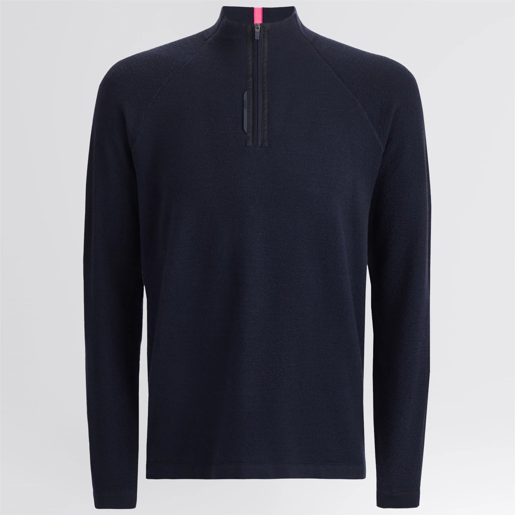 Merino Wool Blend Raglan Quarter Zip Mid Layer Twilight - Image 7