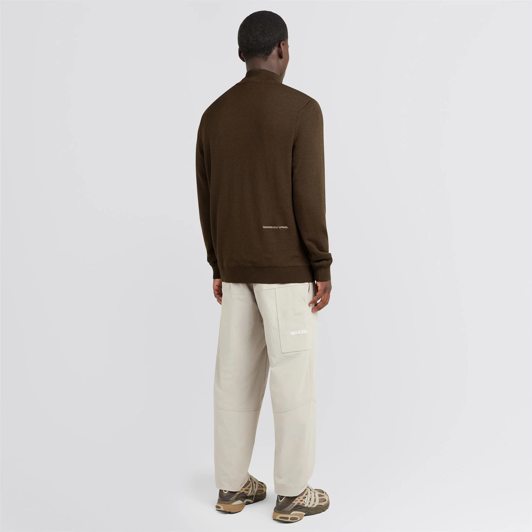 Merino Wool Quarter Zip Windbreaker Hickory - Image 4