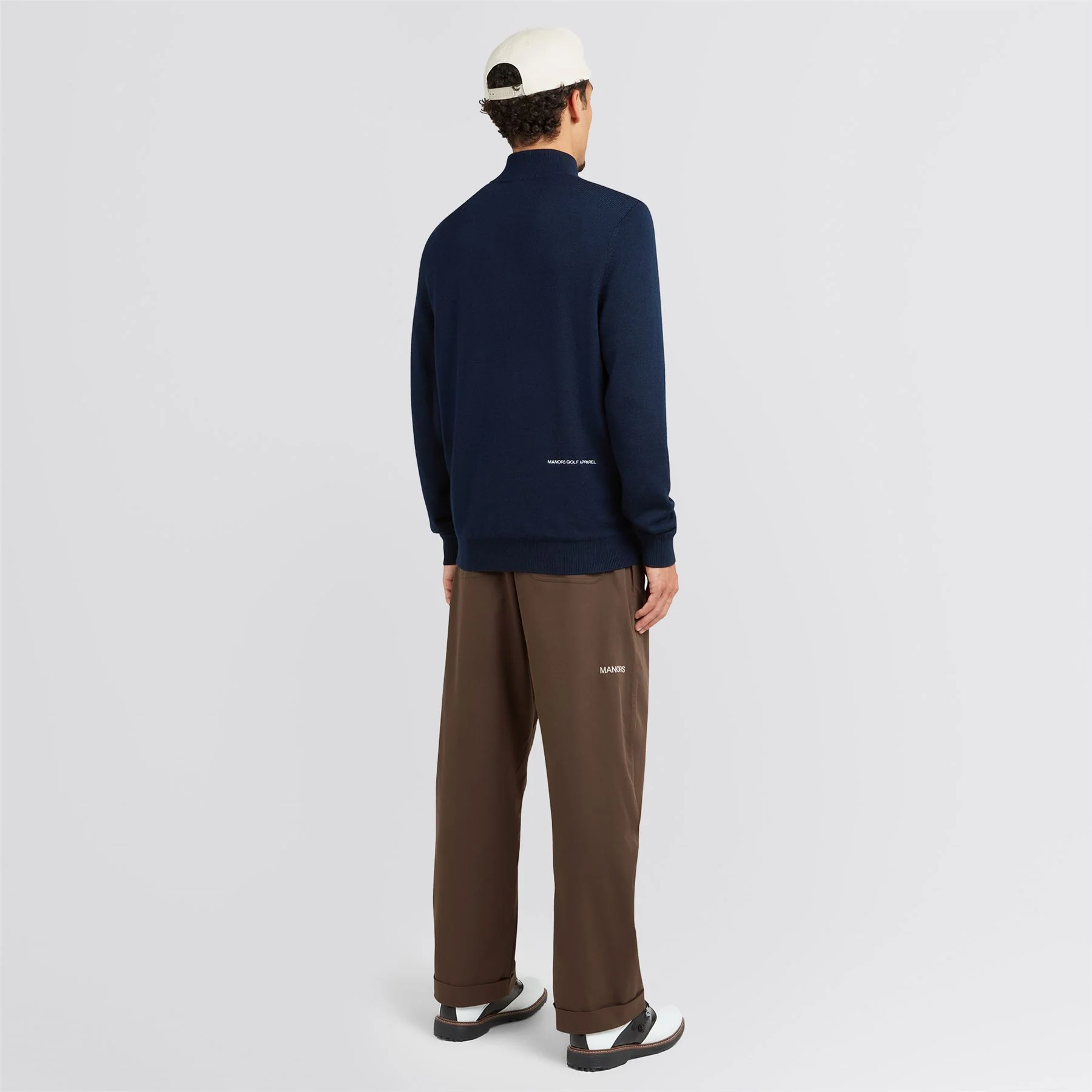 Merino Wool Quarter Zip Windbreaker Midnight - Image 4