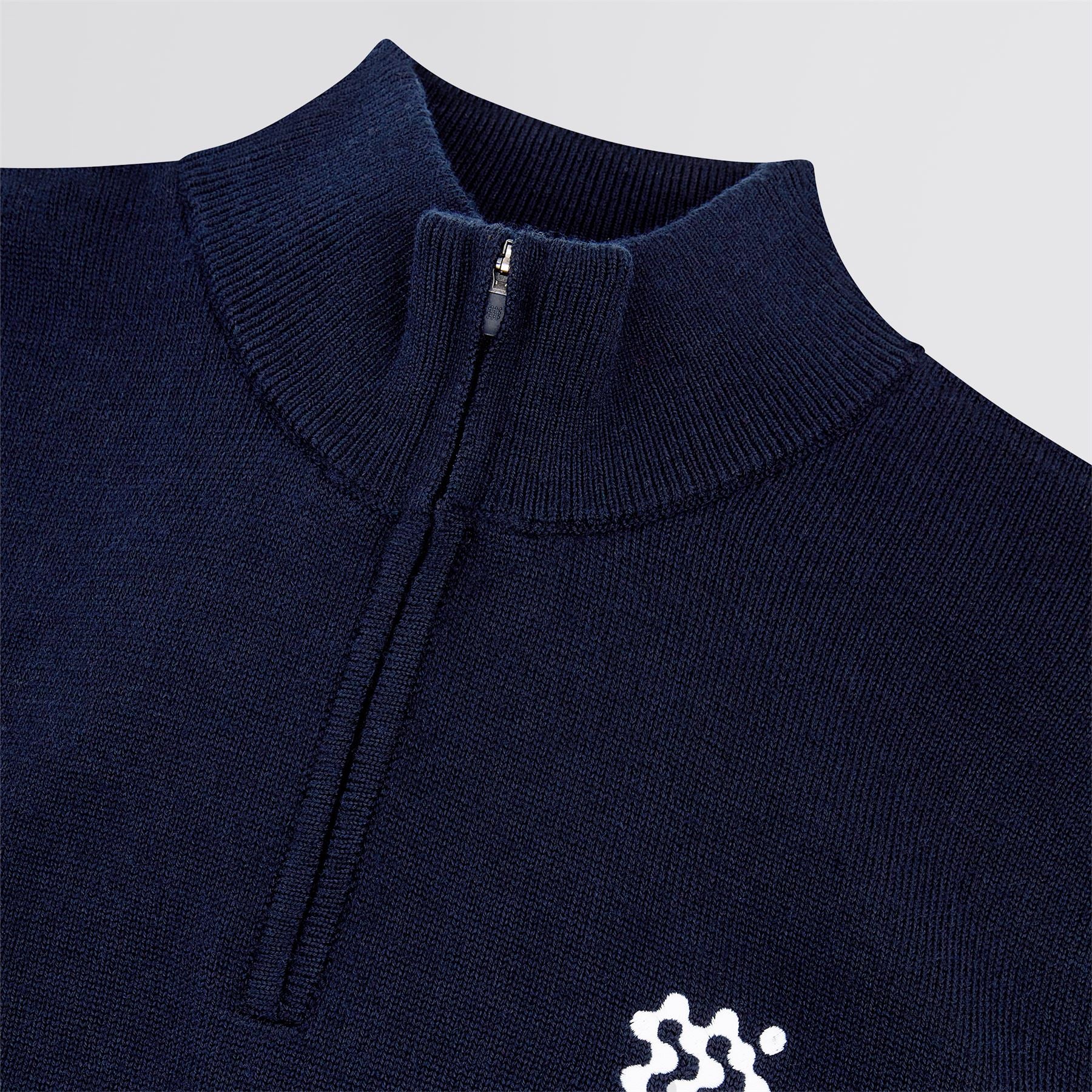 Merino Wool Quarter Zip Windbreaker Midnight - Image 6