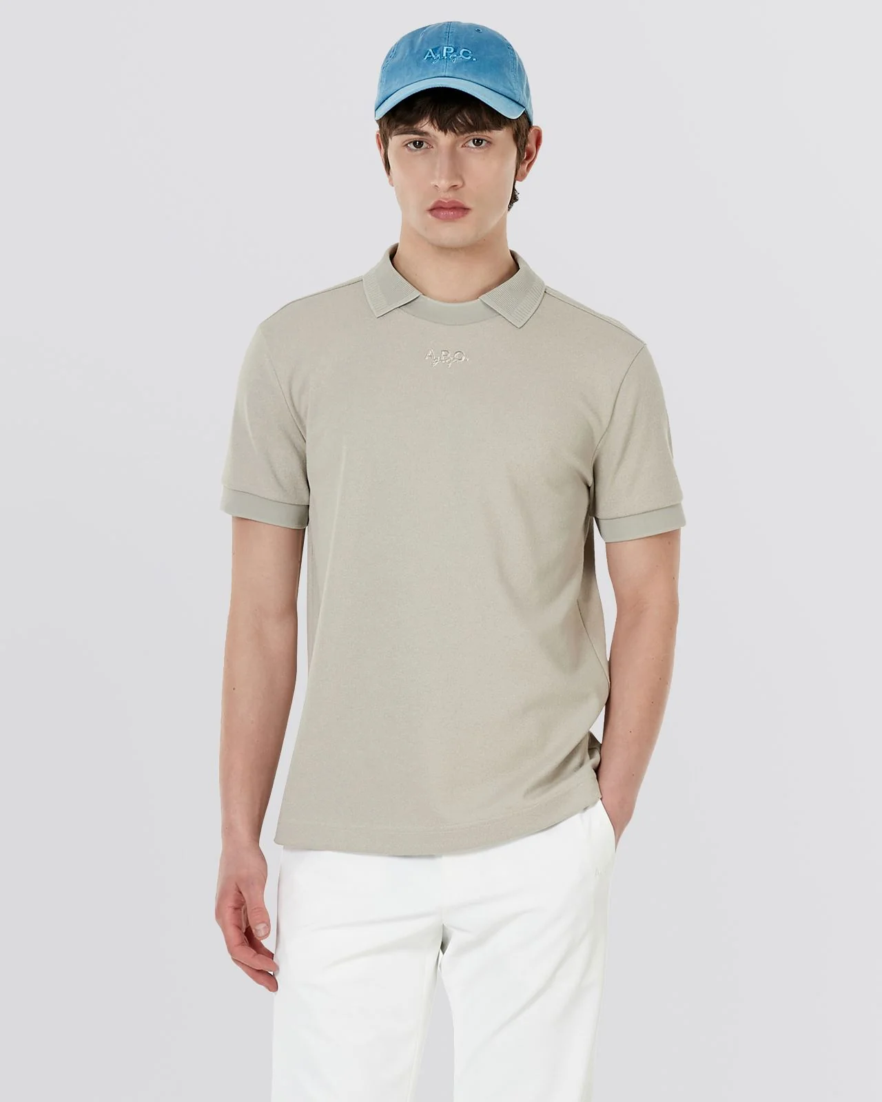 Nael Knit Polo Shirt Beige