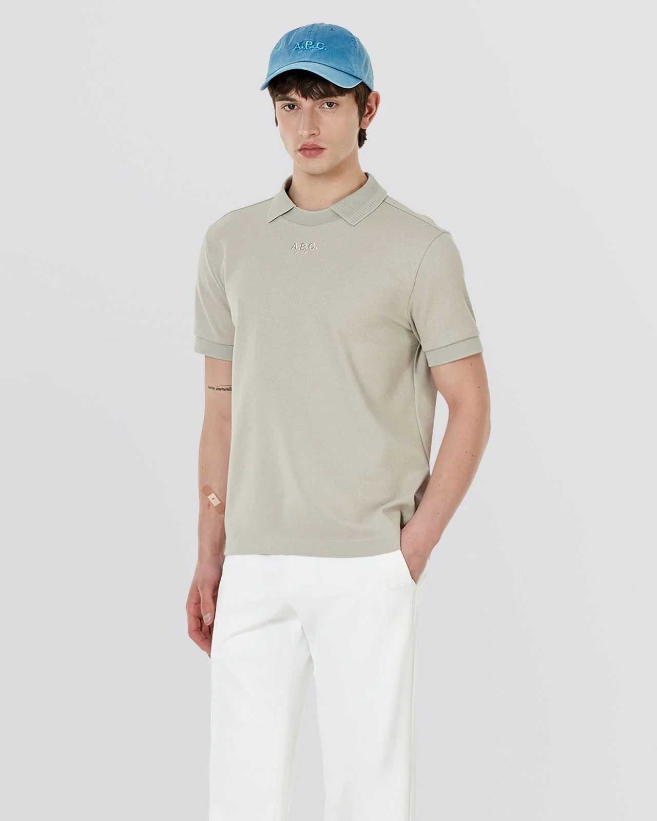 Nael Knit Polo Shirt Beige - Image 3
