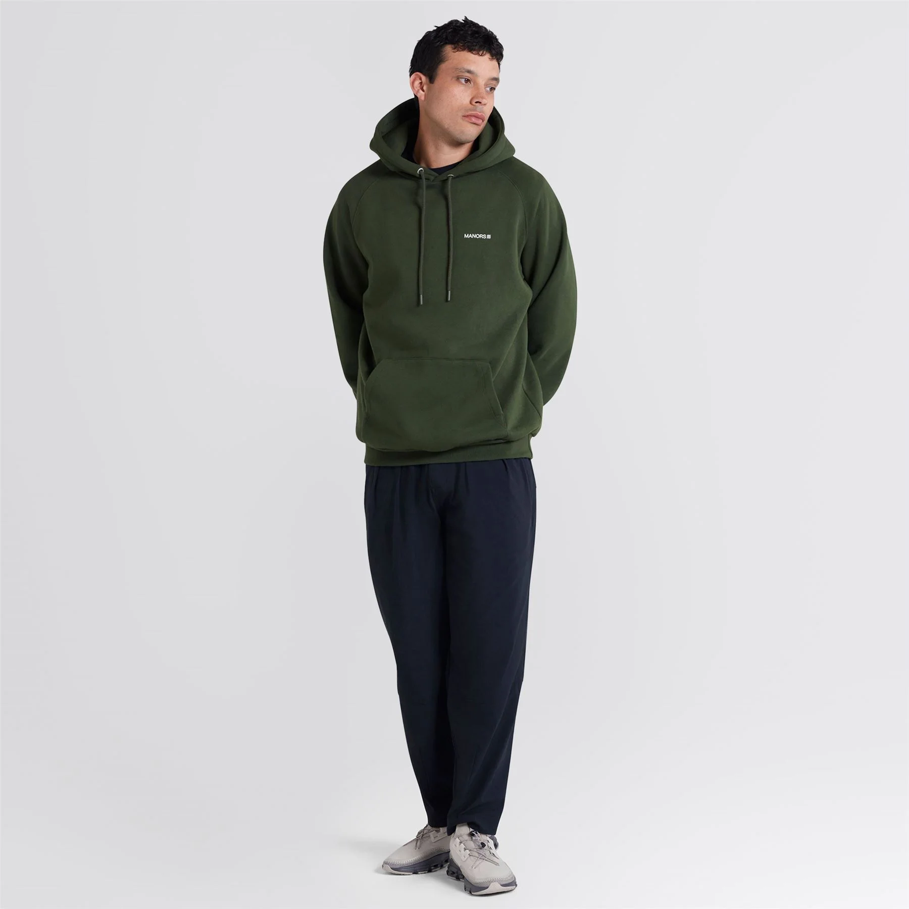 Organic Knitted Cotton Logo Hoodie Green - Image 3