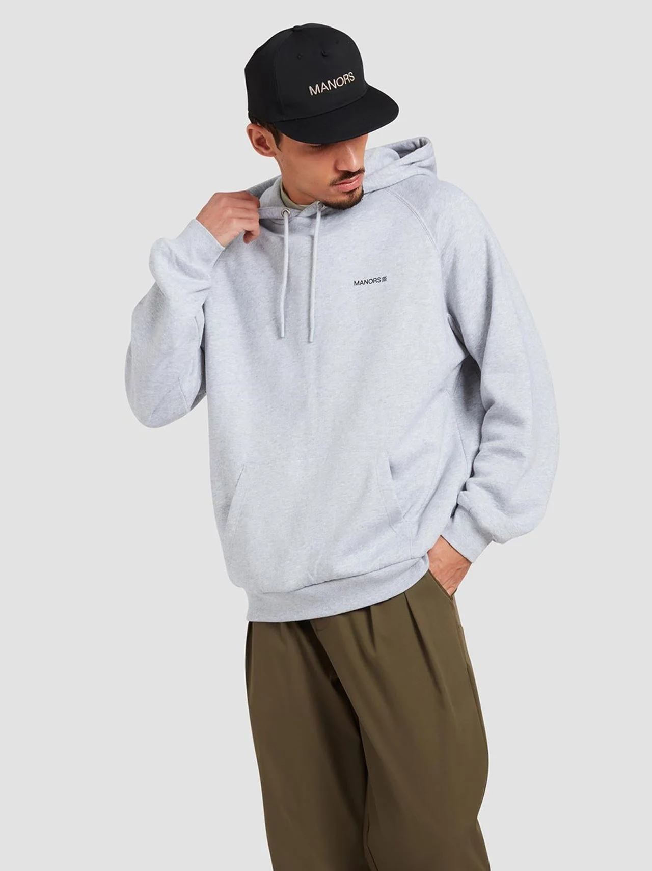 Organic Logo Hoodie Grey Marl