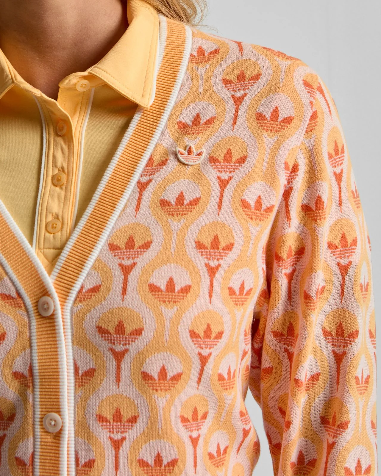 Originals All Over Cardigan White/Ice Tangerine - Image 5