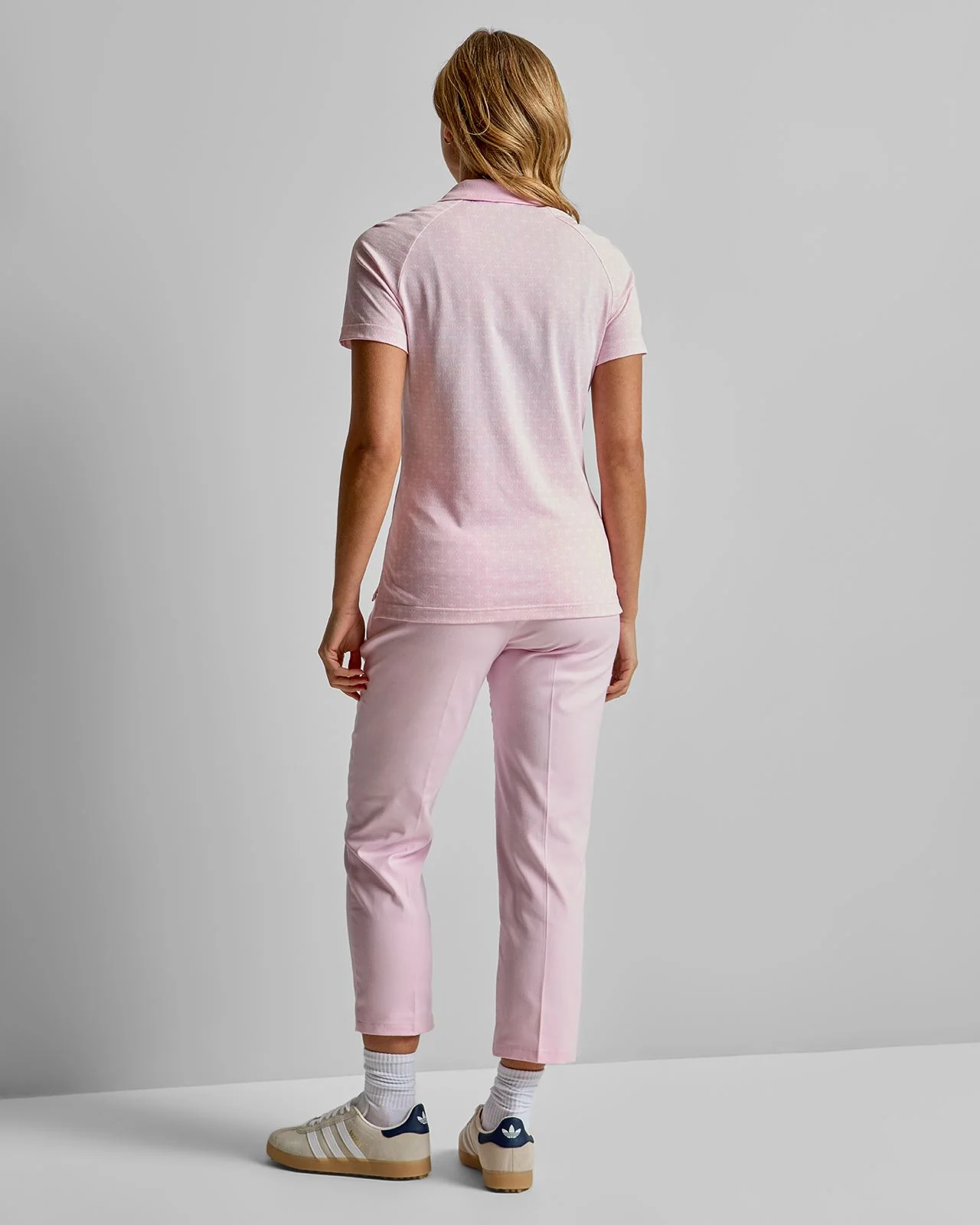 Originals All Over Trefoil Polo Clear Pink/Chalk White - Image 4
