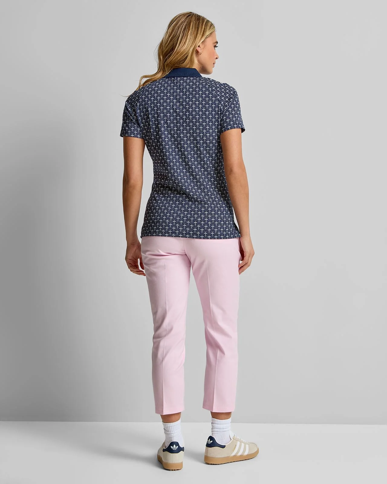 Originals All Over Trefoil Polo Night Indigo/Chalk White - Image 4
