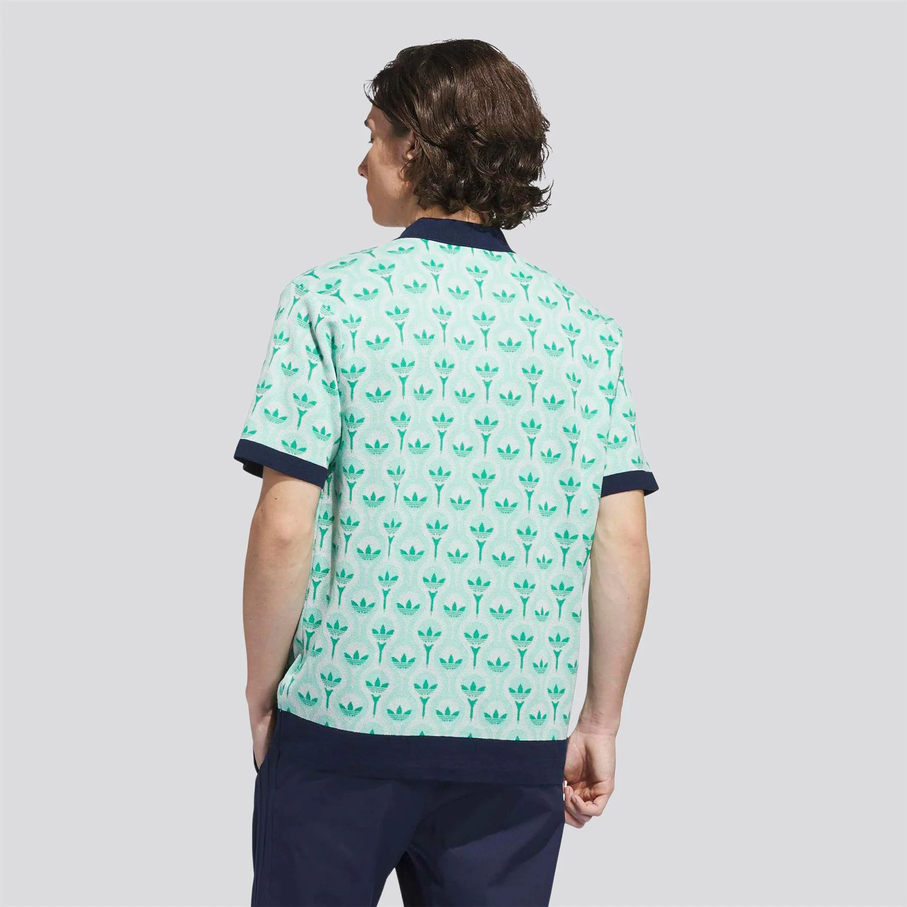 Originals Knit Polo White/Clear Mint/Court Green - Image 4