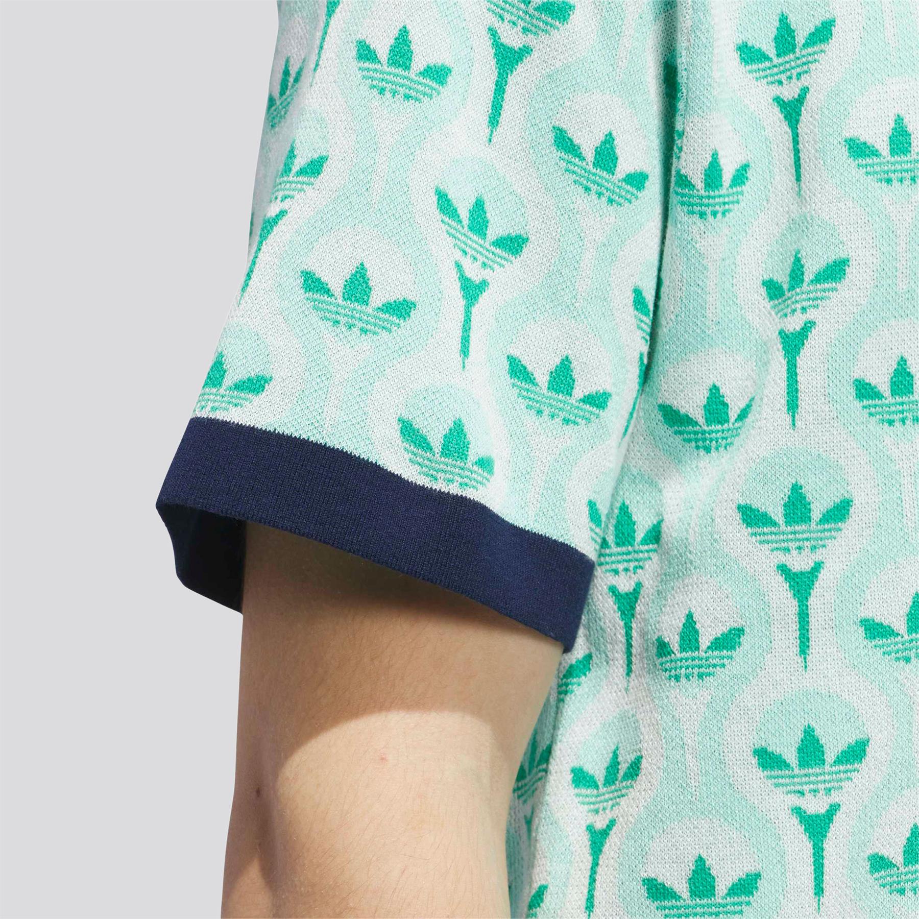 Originals Knit Polo White/Clear Mint/Court Green - Image 7