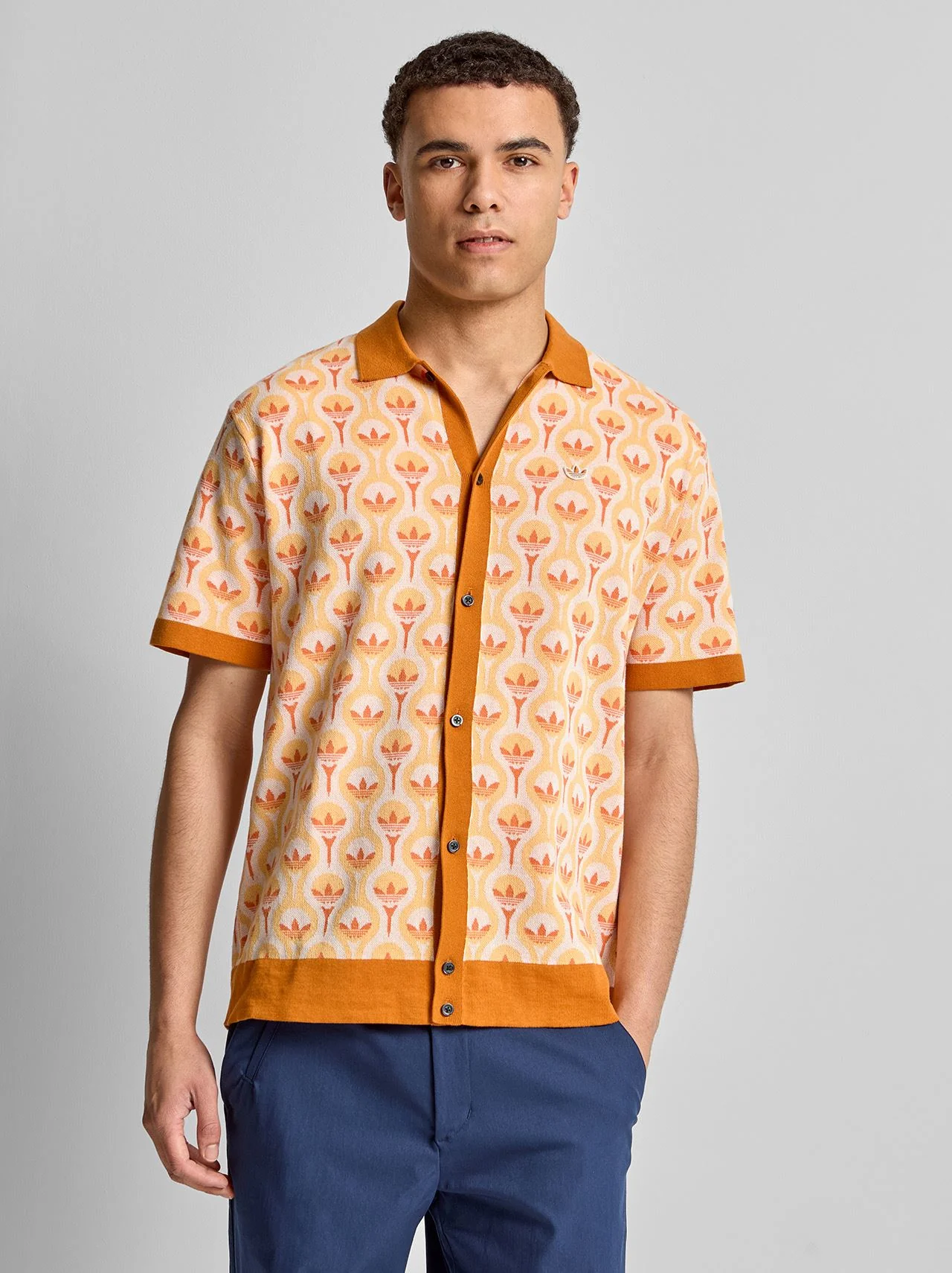 Originals Knit Polo White/Ice Tangerine/Dusky Orange