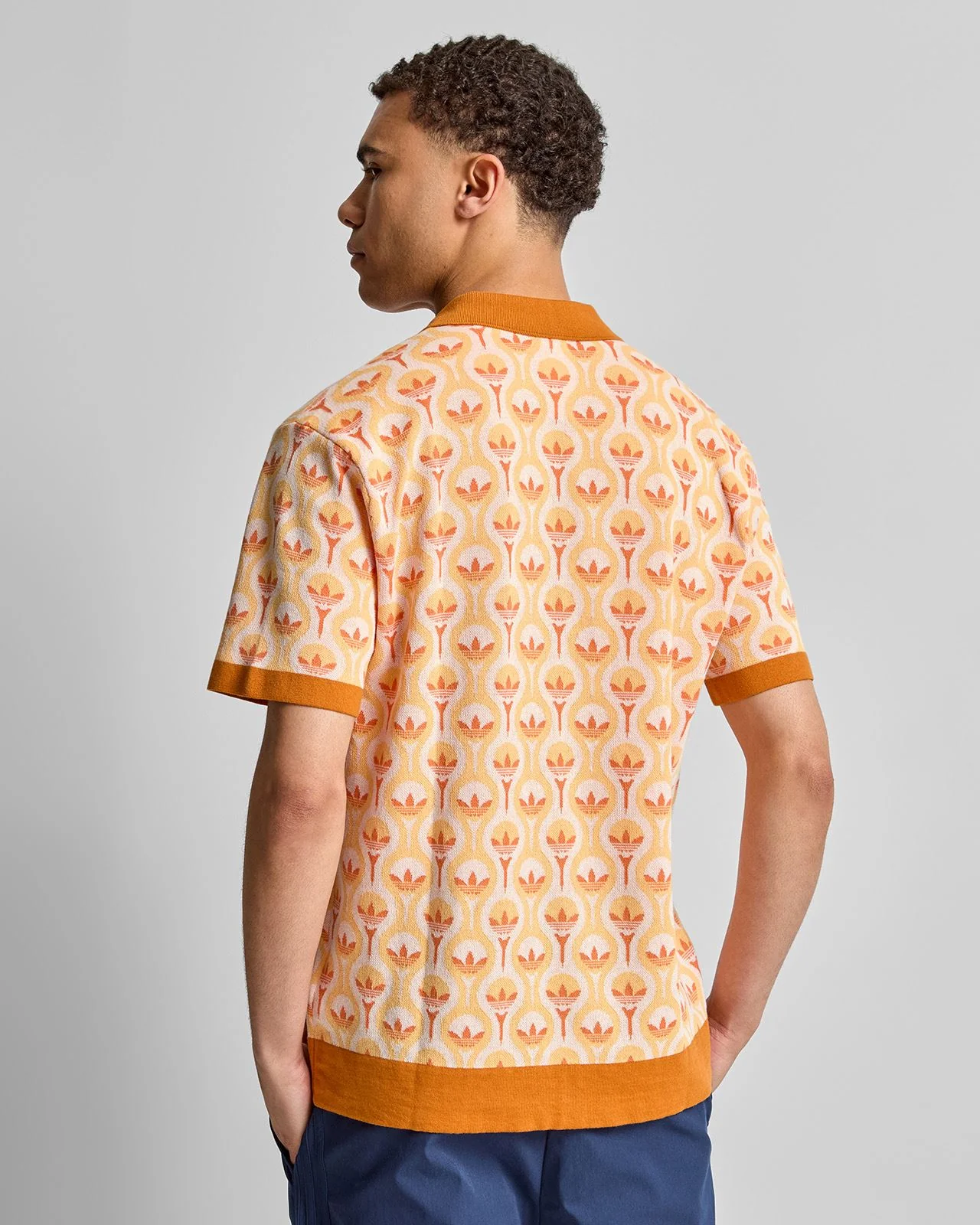 Originals Knit Polo White/Ice Tangerine/Dusky Orange - Image 2