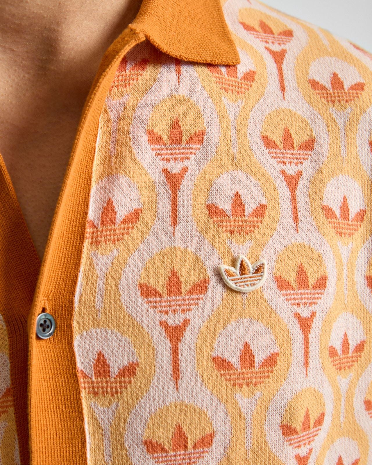 Originals Knit Polo White/Ice Tangerine/Dusky Orange - Image 5
