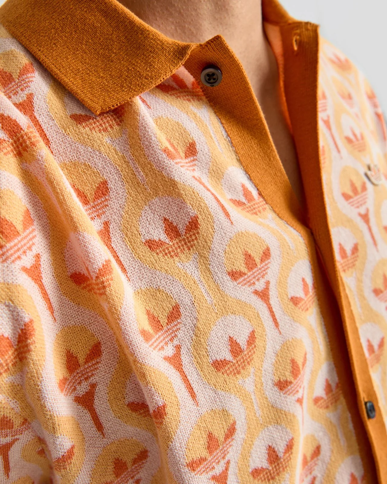 Originals Knit Polo White/Ice Tangerine/Dusky Orange - Image 6