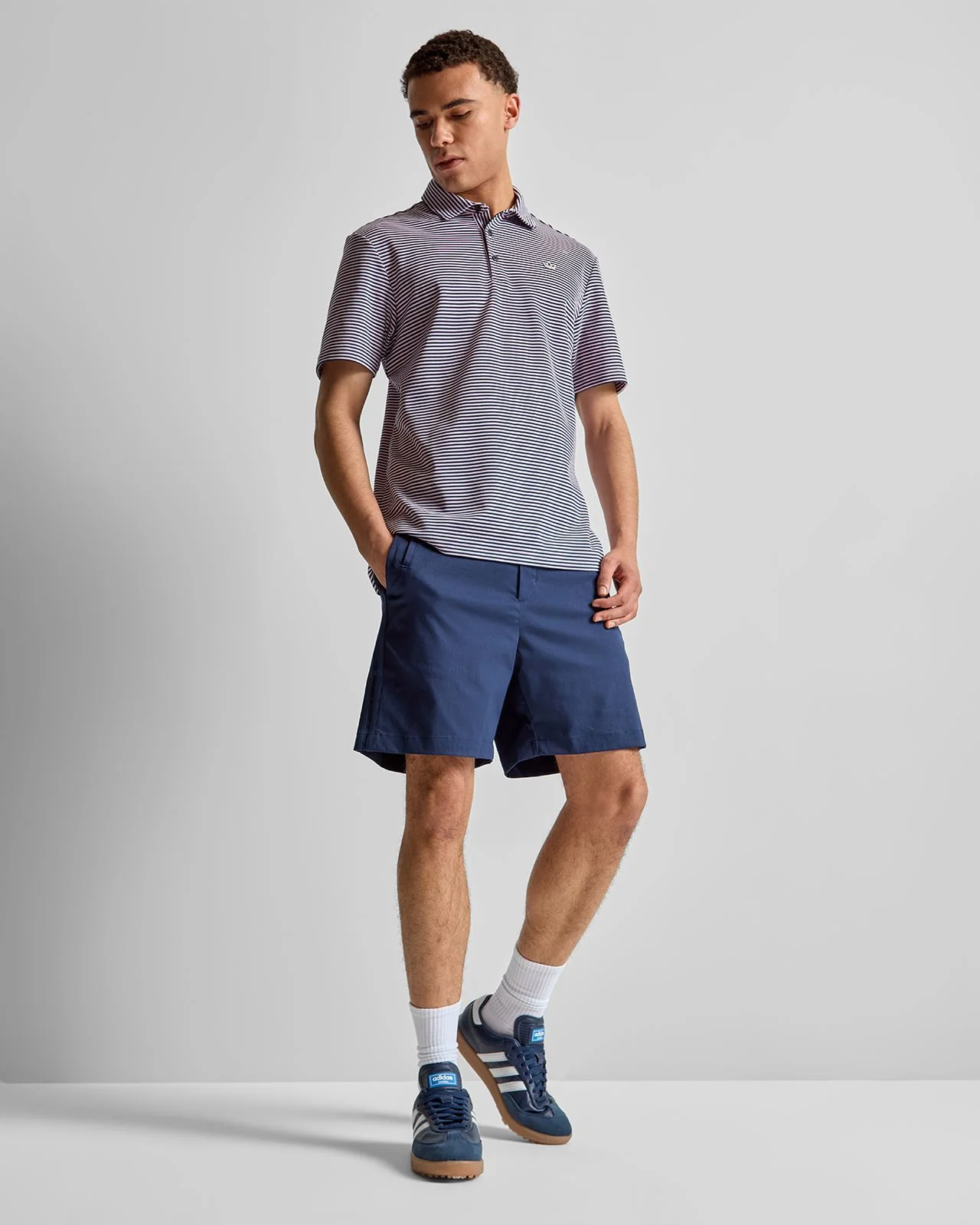 Originals Stripe Pique Polo Clear Pink/Night Indigo - Image 3