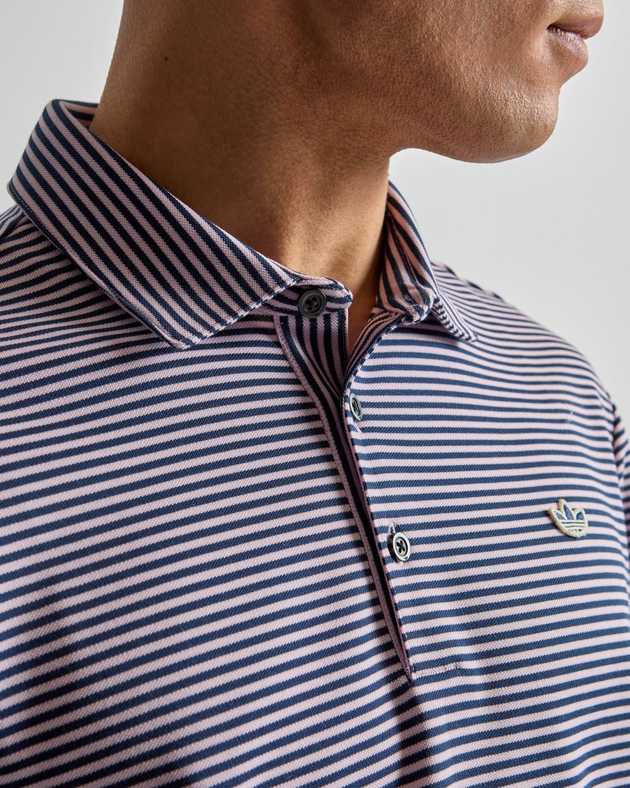 Originals Stripe Pique Polo Clear Pink/Night Indigo - Image 5