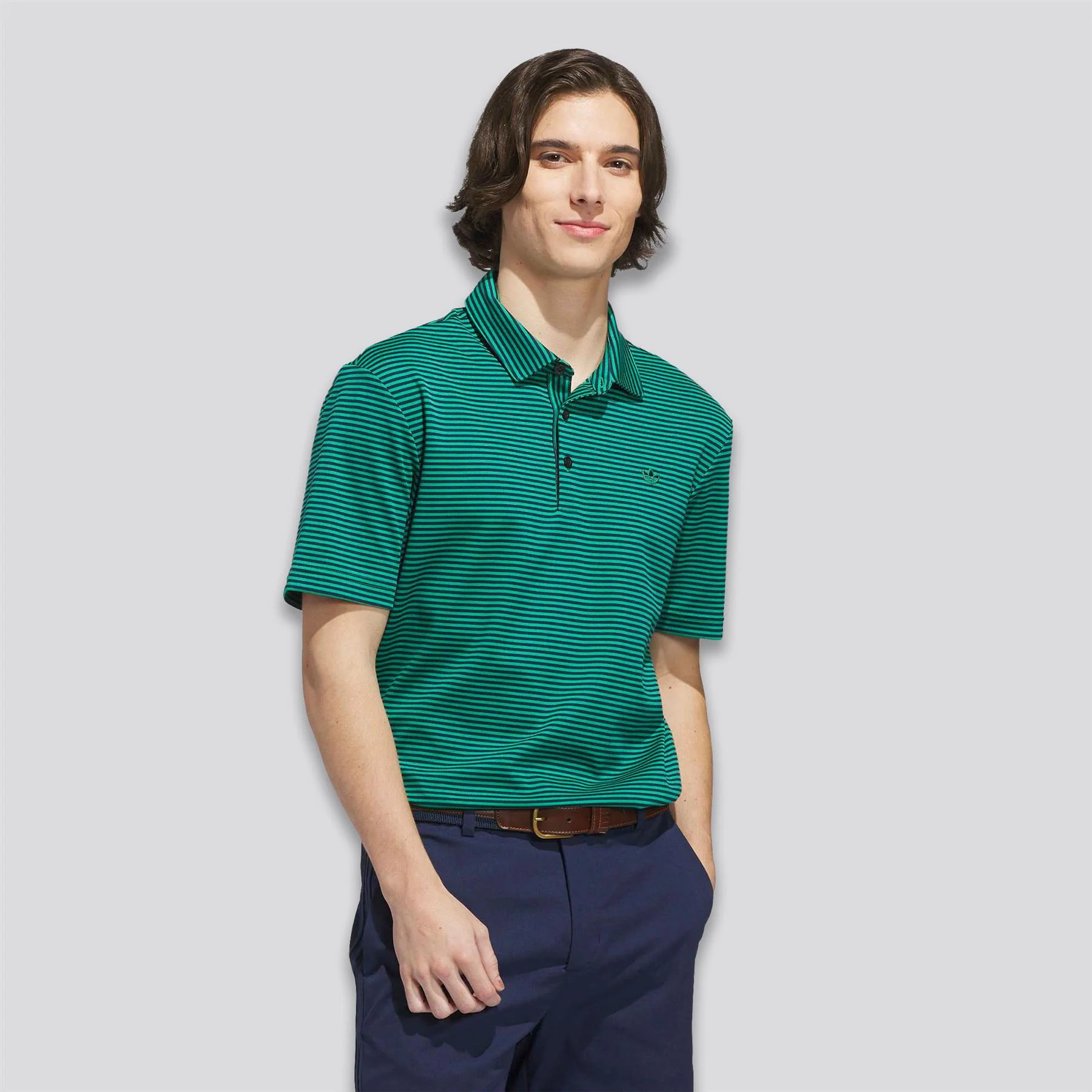 Originals Stripe Pique Polo Court Green/Night Indigo