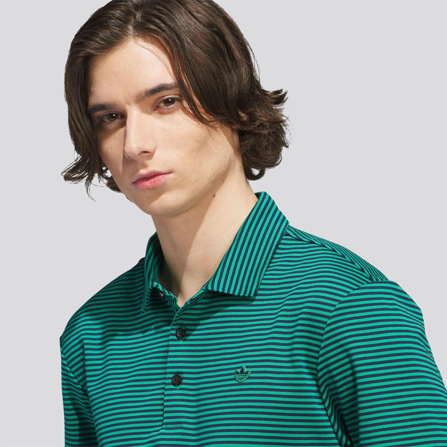 Originals Stripe Pique Polo Court Green/Night Indigo - Image 4