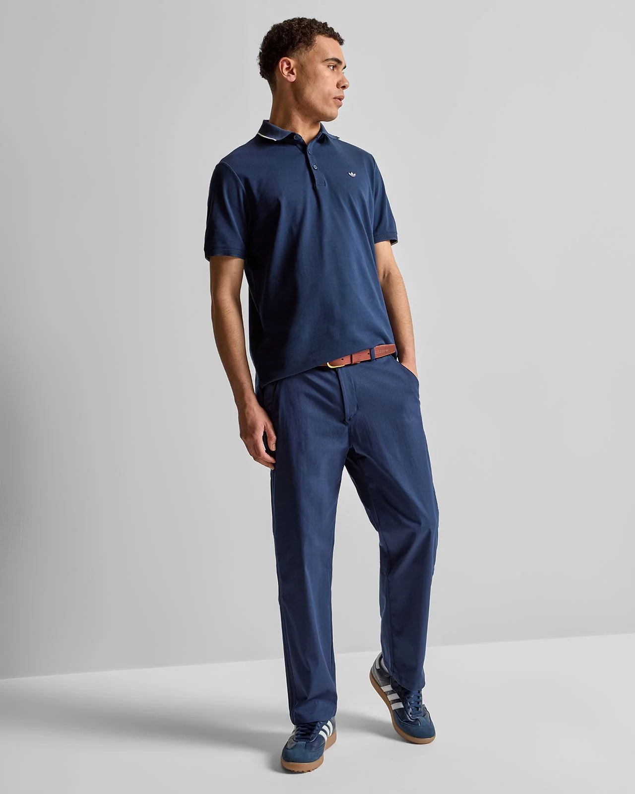 Originals Twistknit Trefoil Polo Night Indigo/Chalk White - Image 3