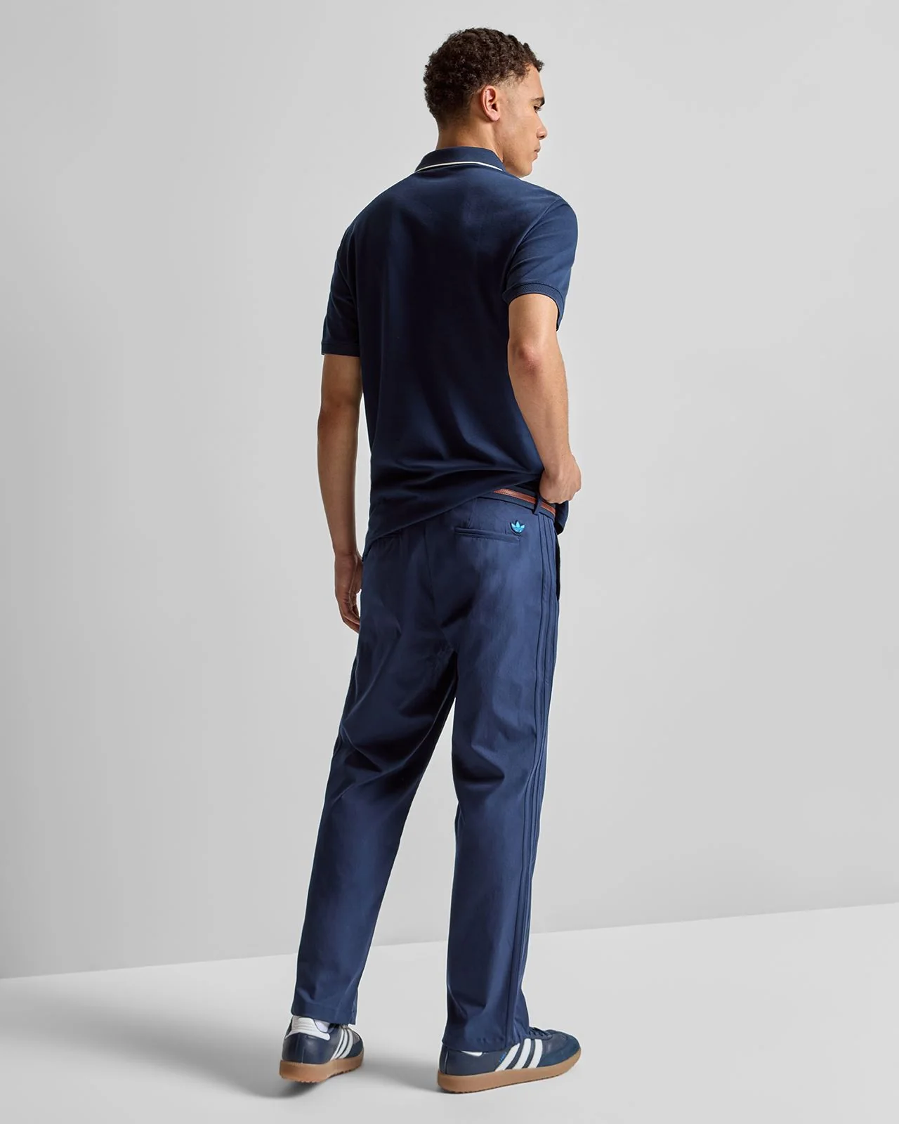 Originals Twistknit Trefoil Polo Night Indigo/Chalk White - Image 4