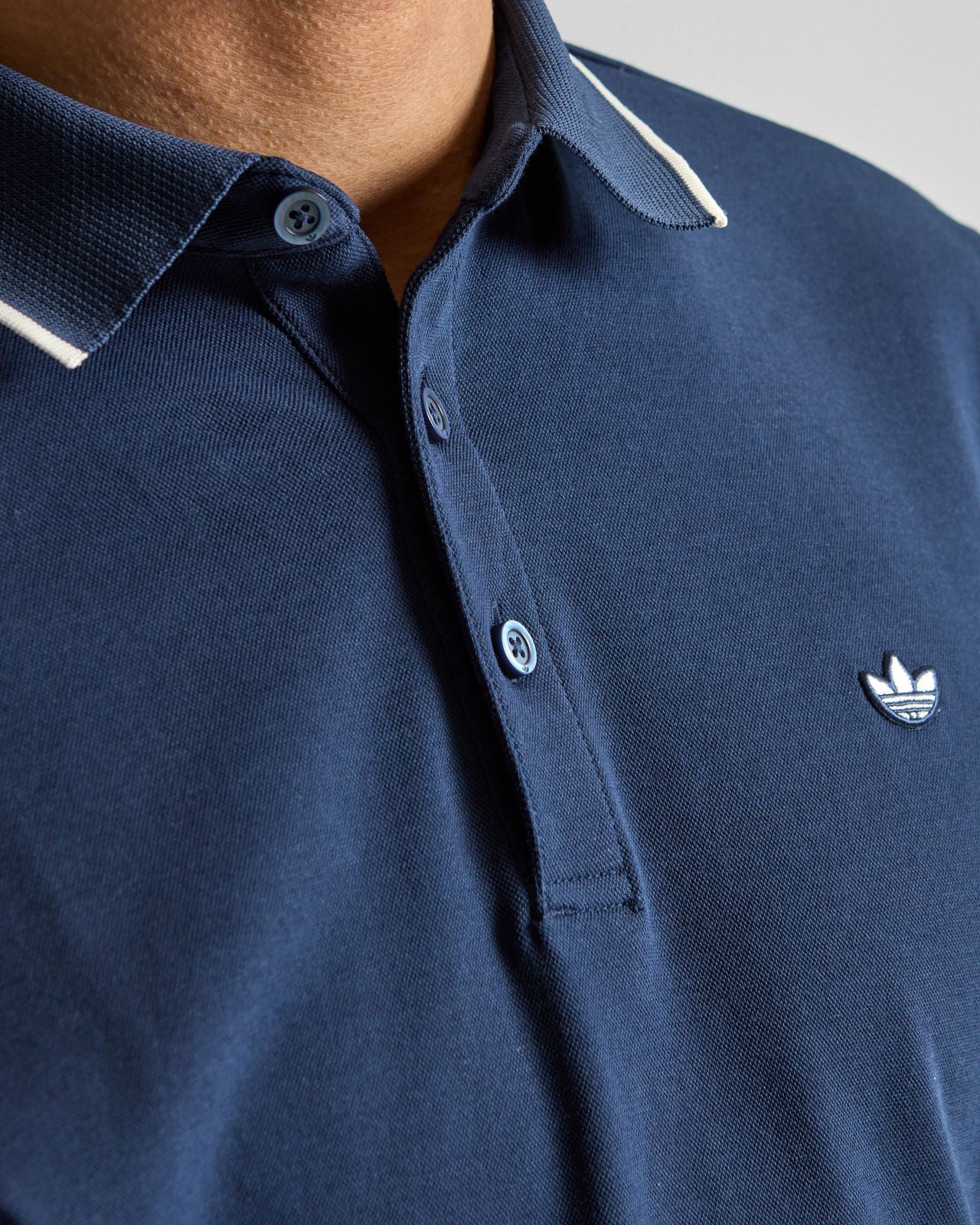 Originals Twistknit Trefoil Polo Night Indigo/Chalk White - Image 5