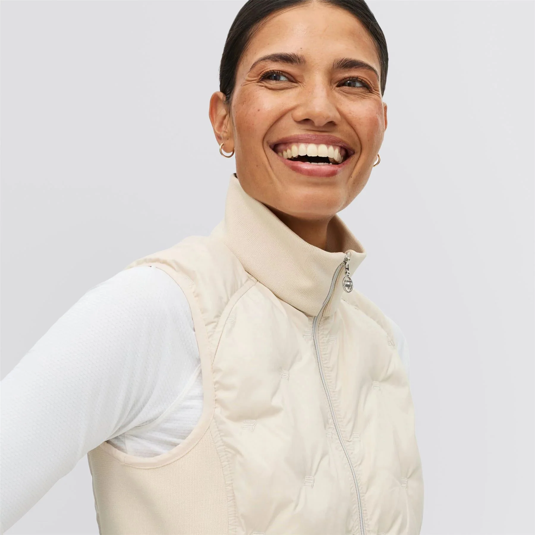 Padded Windbreaker Gilet Oatmeal