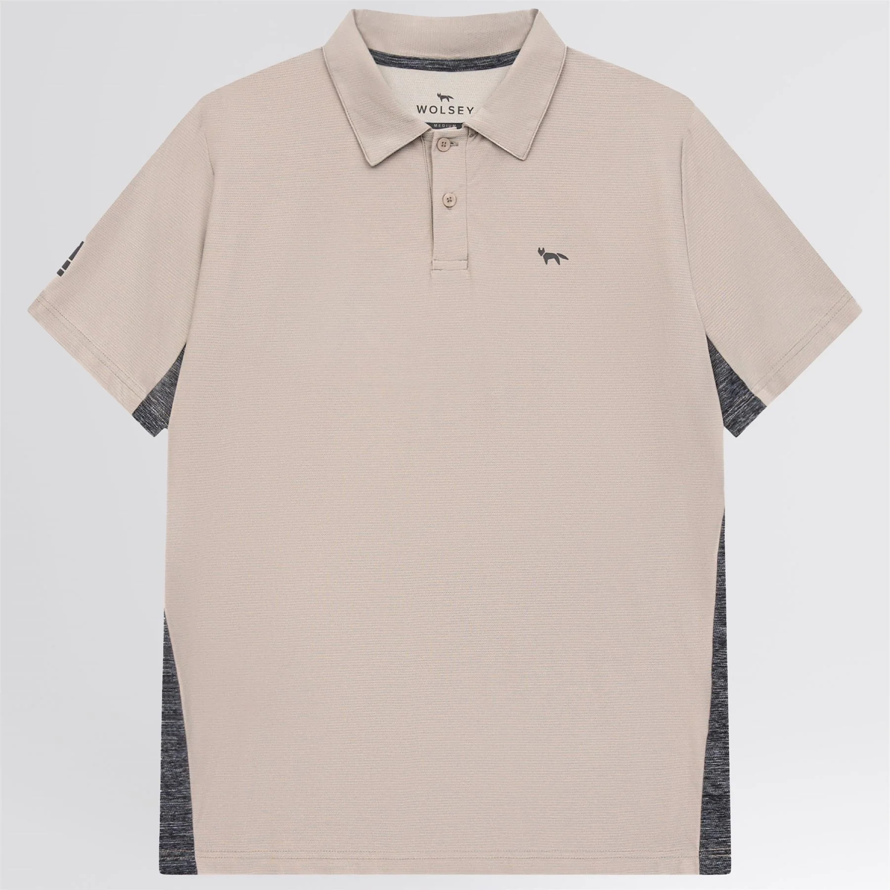 Panelled Mesh Polo Beige - Image 11