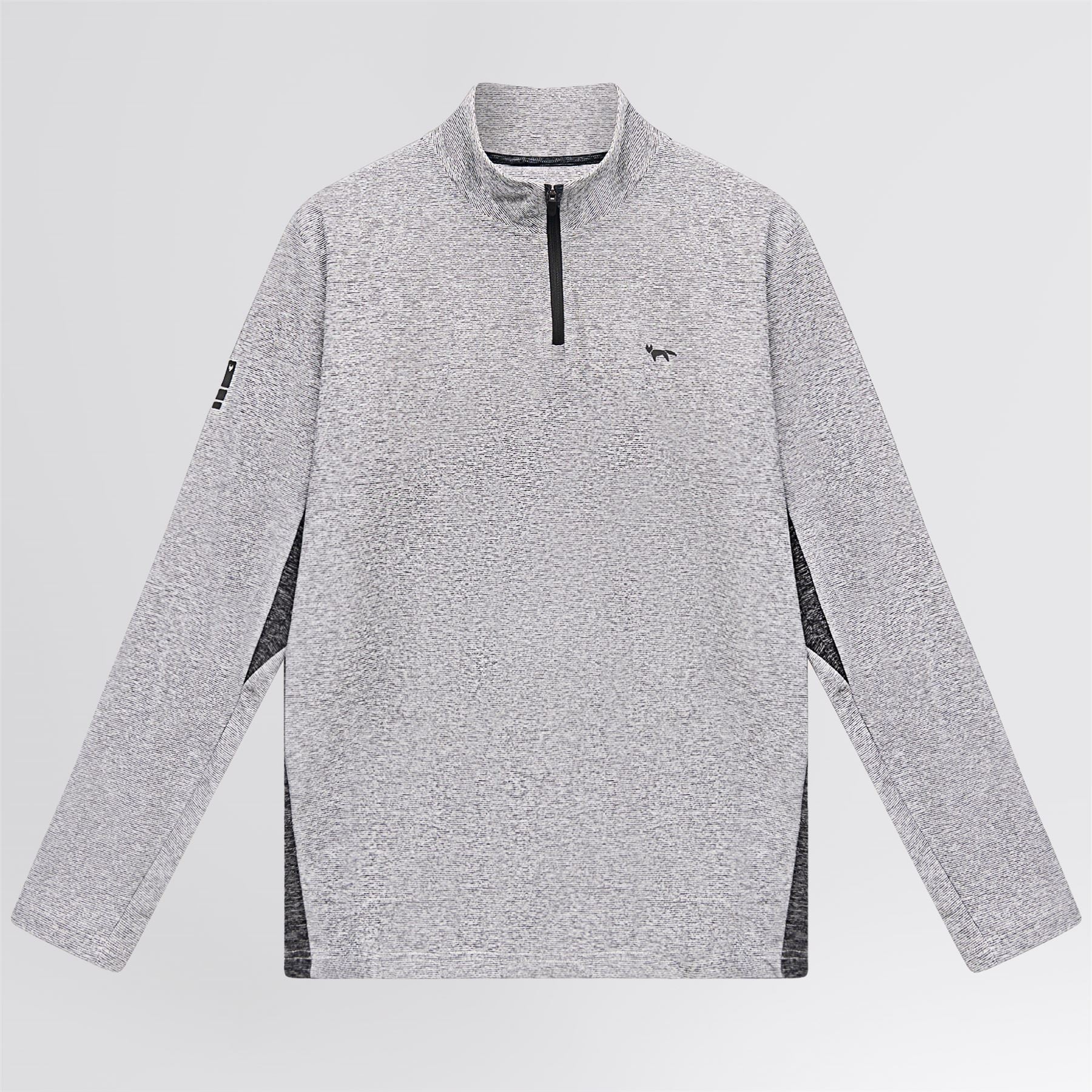 Panelled Mesh Quarter Zip Mid Layer Sage - Image 11