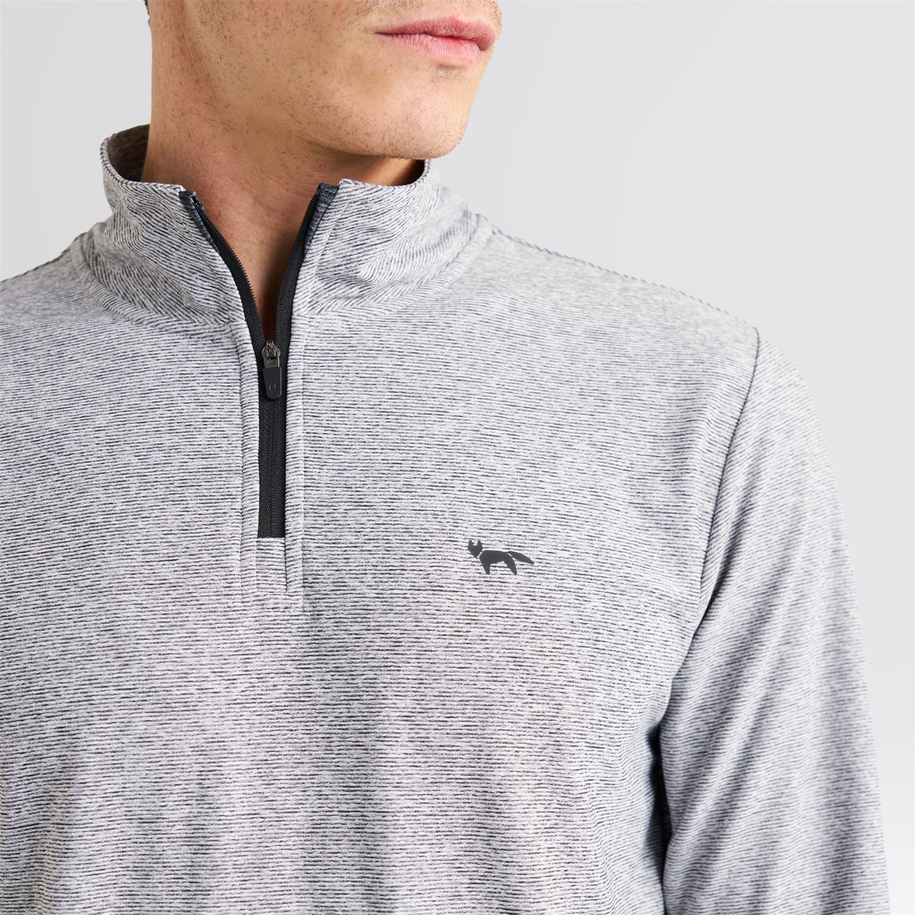 Panelled Mesh Quarter Zip Mid Layer Sage - Image 3