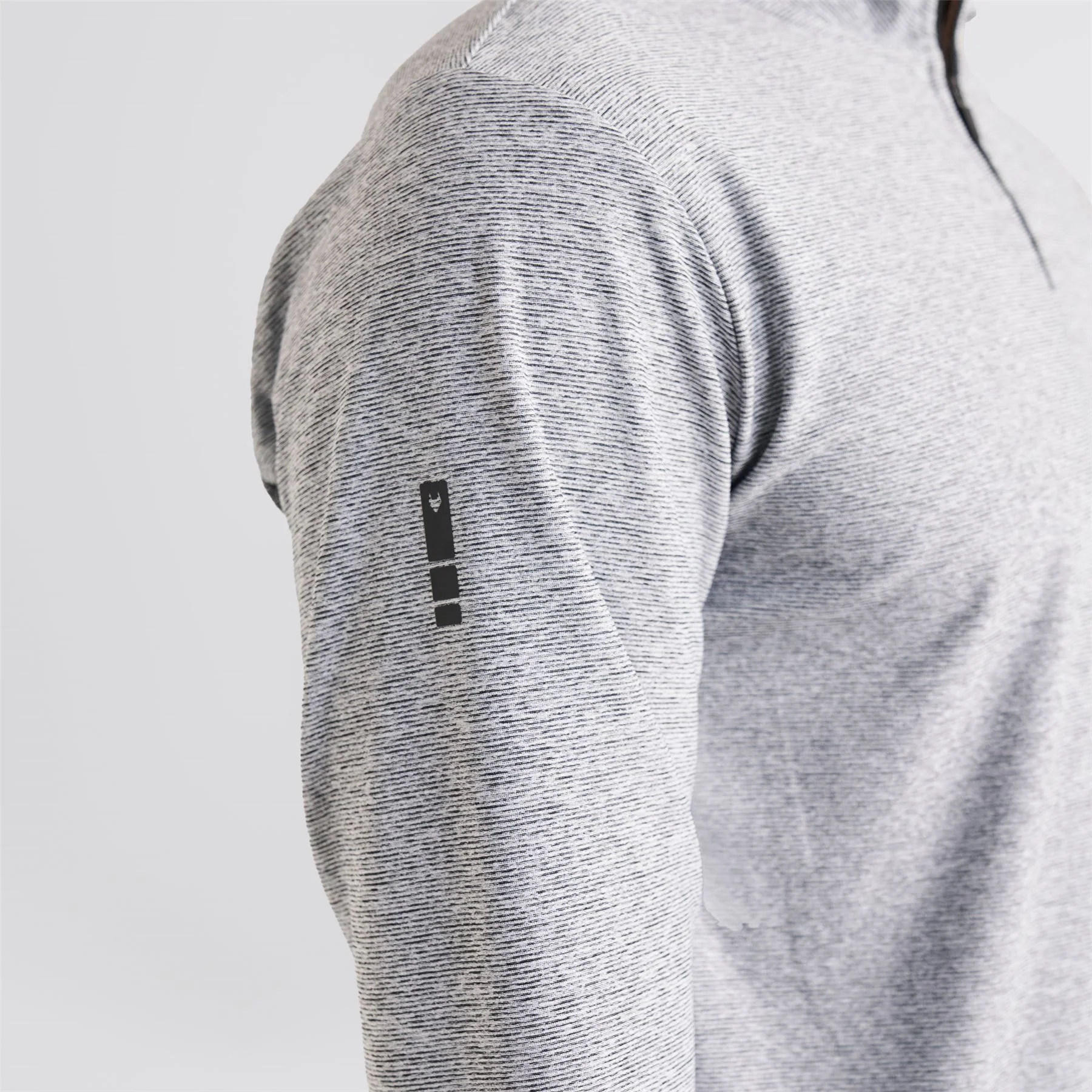 Panelled Mesh Quarter Zip Mid Layer Sage - Image 4