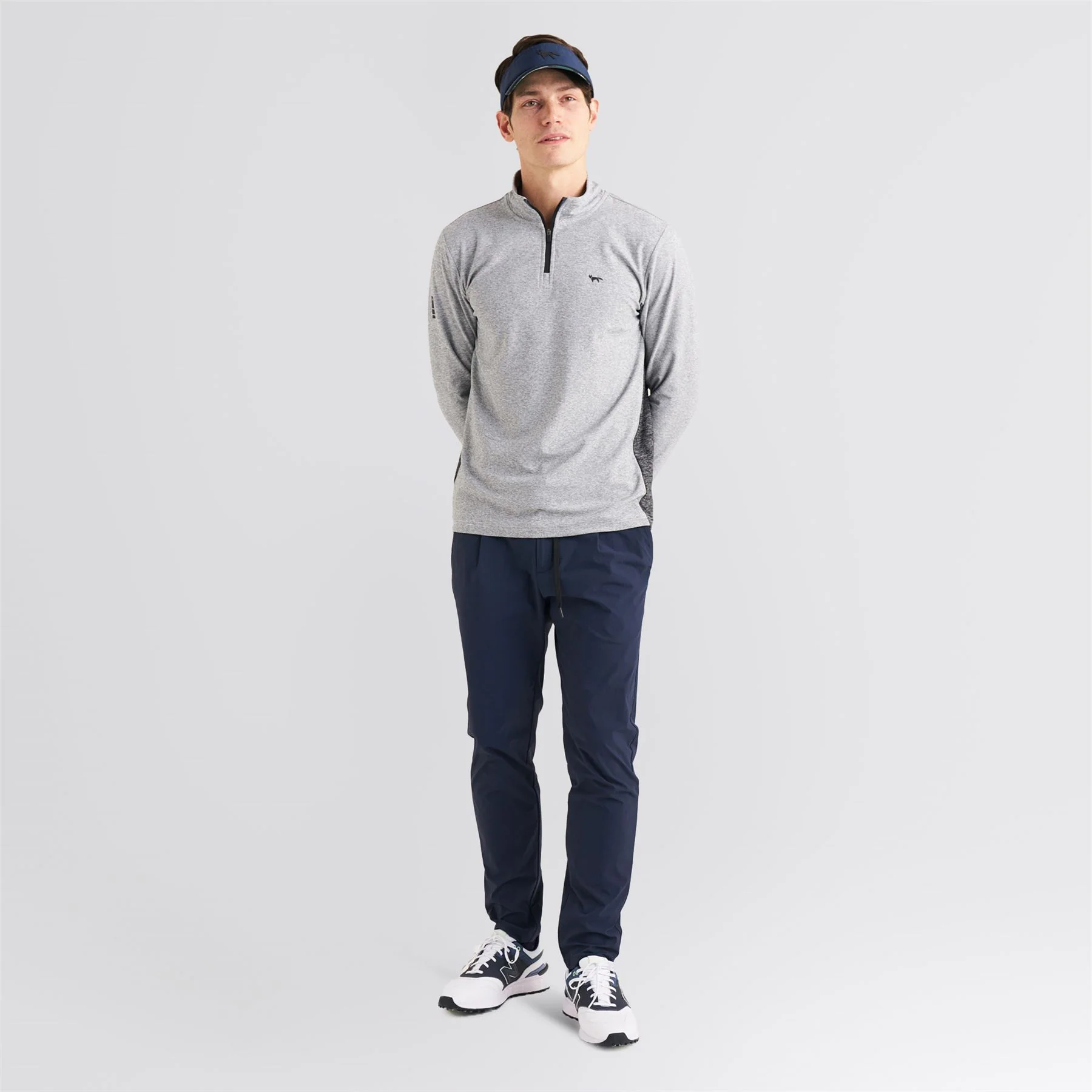 Panelled Mesh Quarter Zip Mid Layer Sage - Image 8