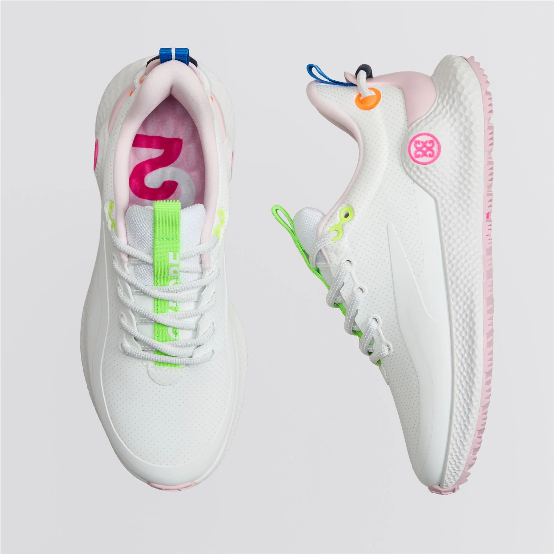 Perforated MG4+ O2 Spikeless Golf Shoe Snow/Multi - Image 3