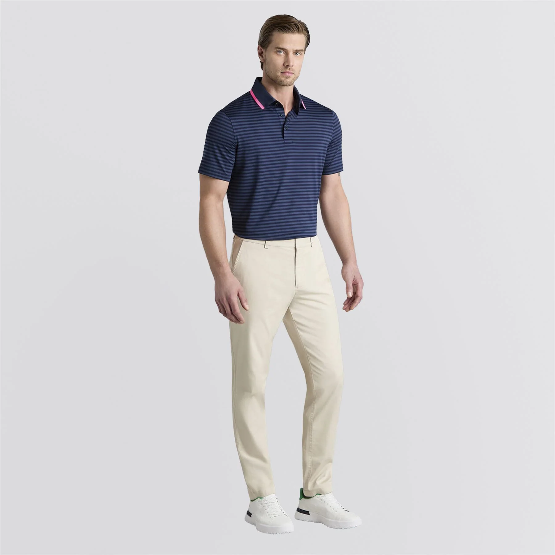 Perforated Stripe Polo Twilight - Image 2