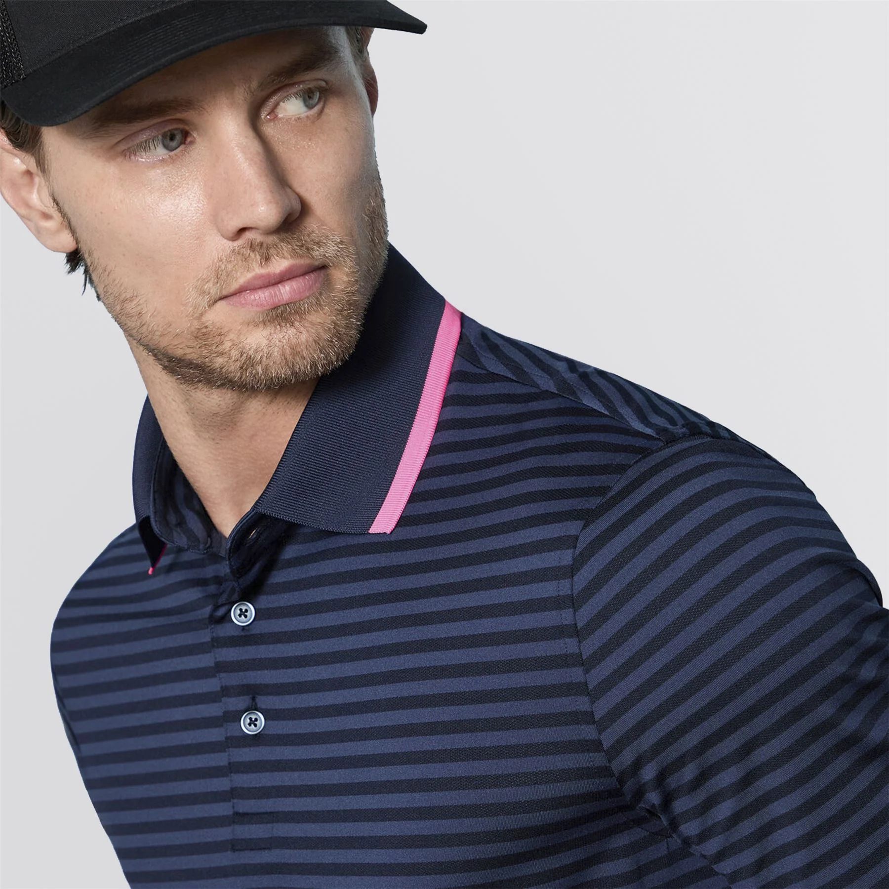 Perforated Stripe Polo Twilight - Image 4