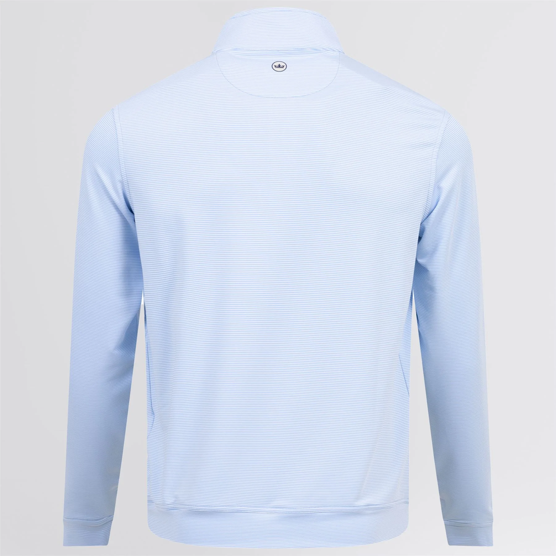 Perth Mini Stripe Quarter Zip Mid Layer Cottage Blue/White - Image 8